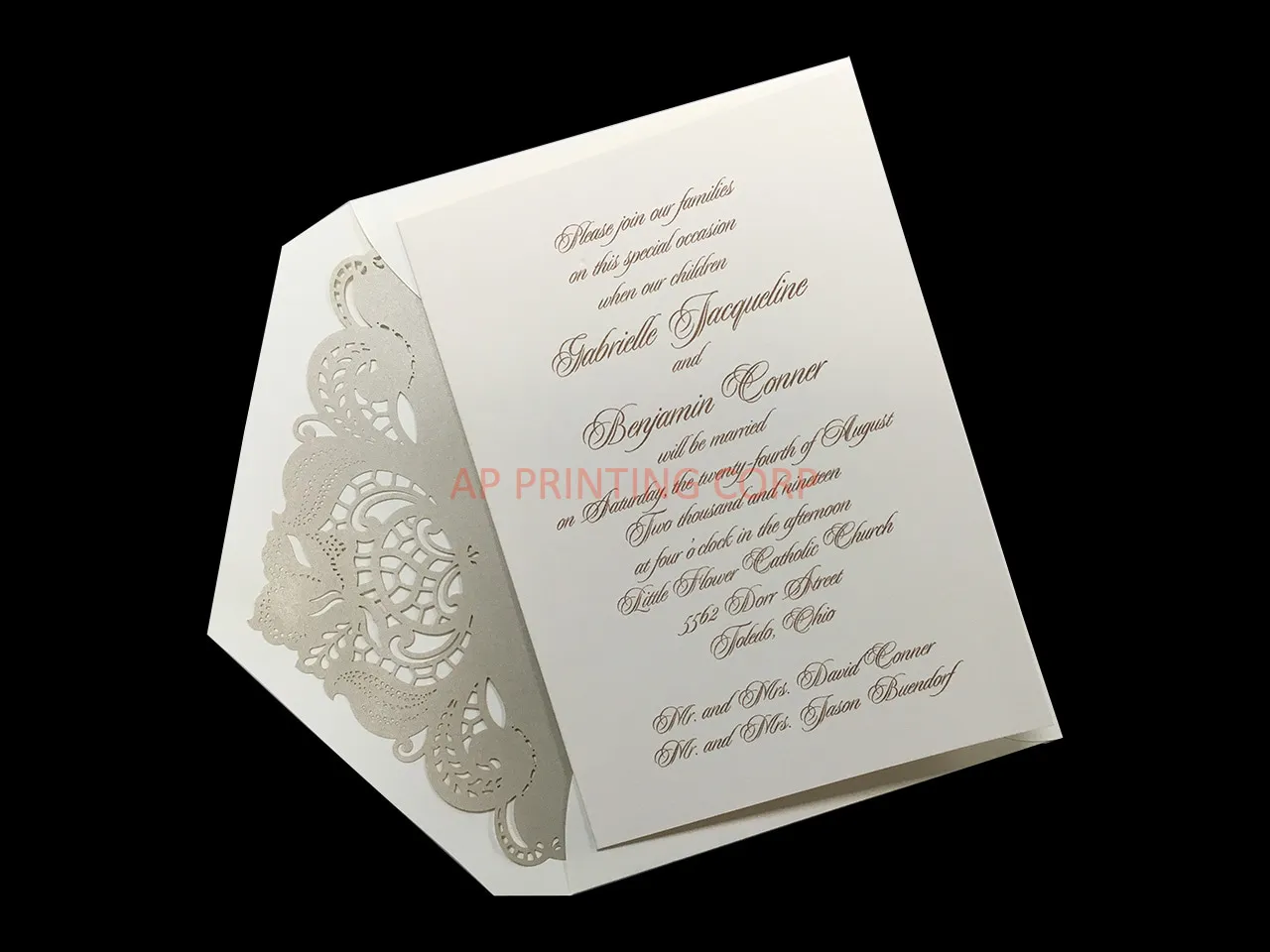 AP Printing - Traditional Grace [CC-02] Pocket & Folder Invitation - Custom Printing Services