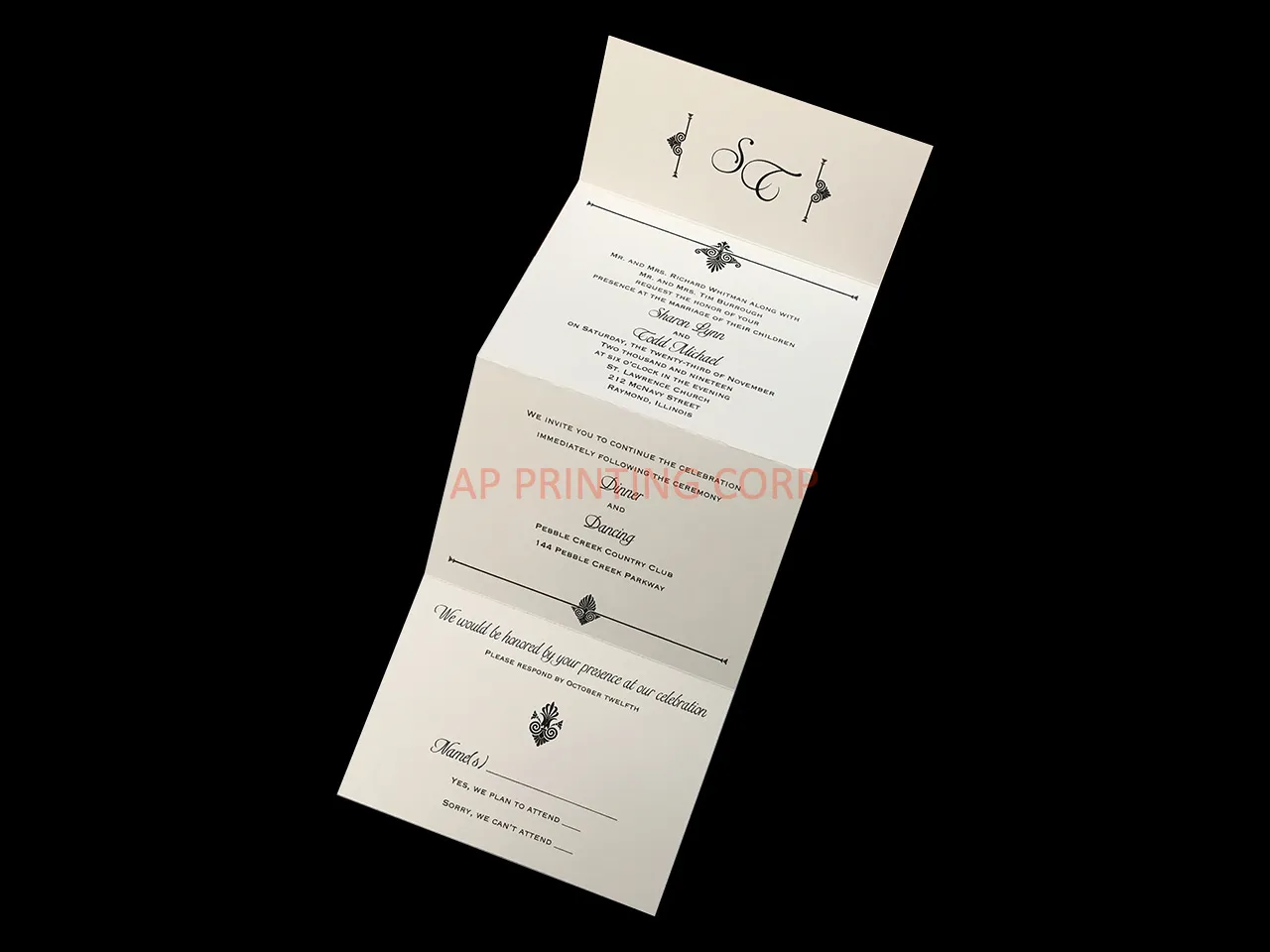 AP Printing - Simply Perfect Seal & Send [CC-04] Pocket & Folder Invitation - Custom Printing Services