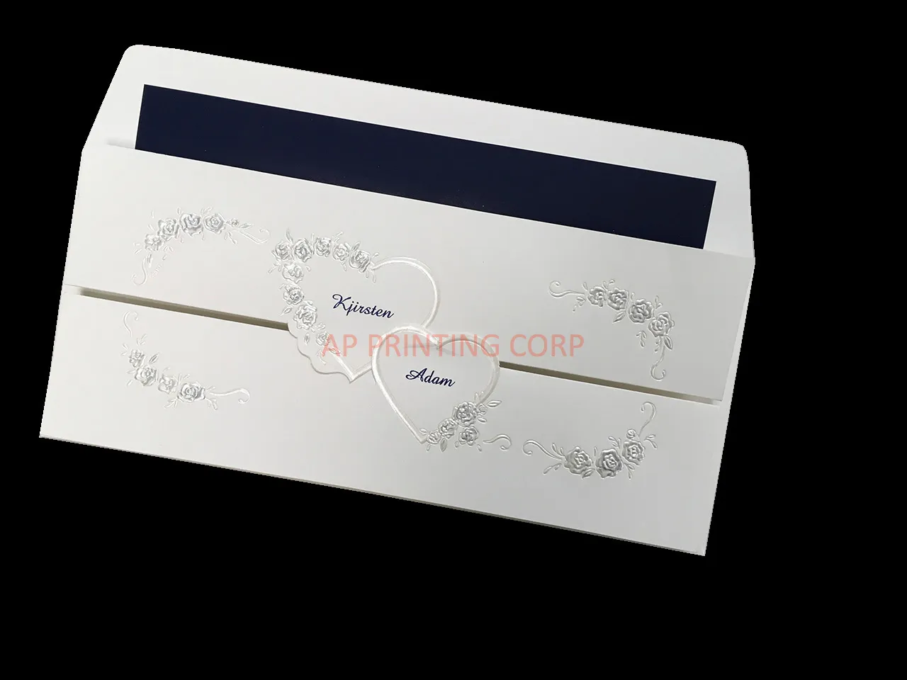 AP Printing - [CC-25] Ethereal Embrace Hearts Wedding Invitation - Custom Printing Services