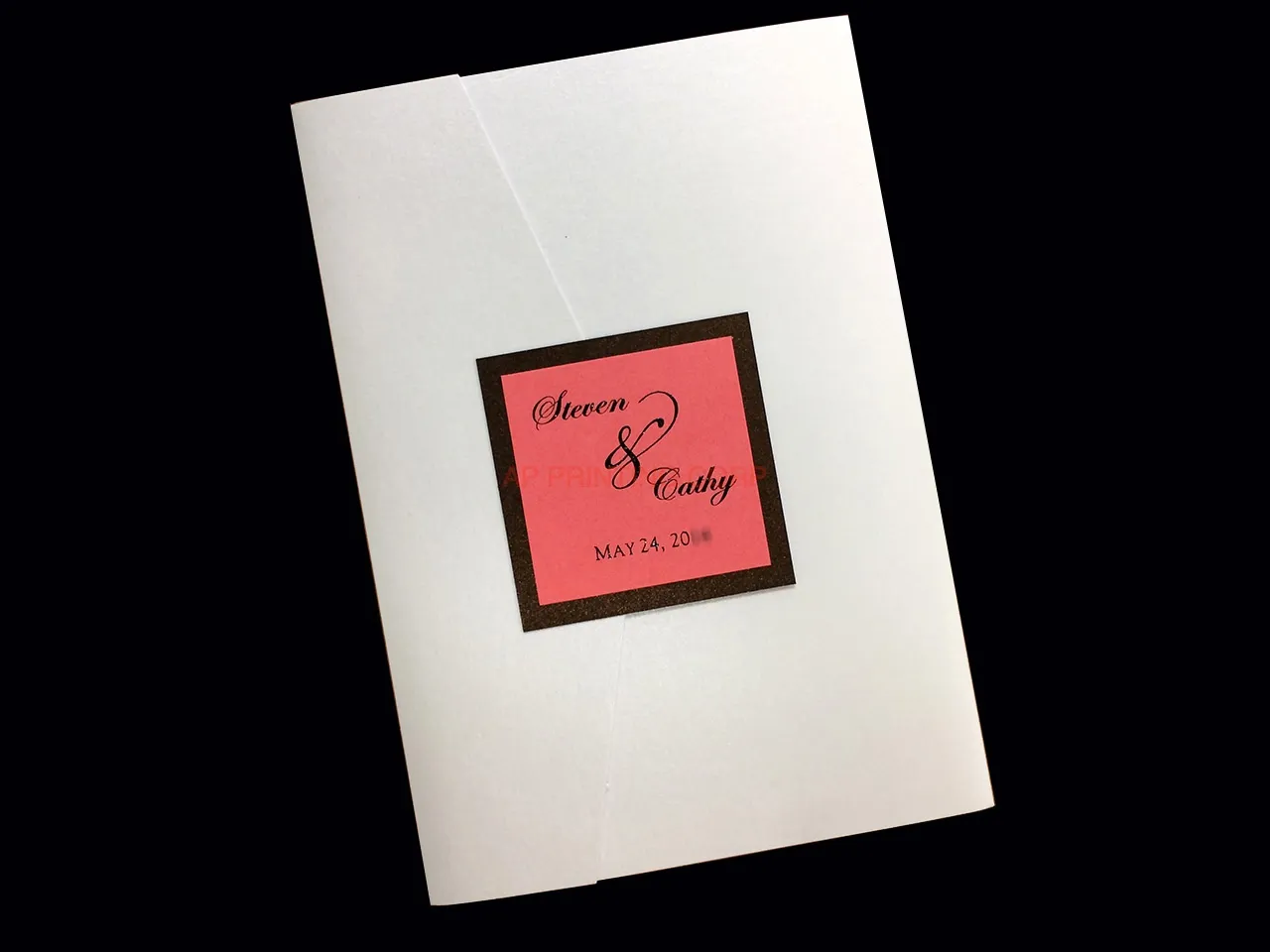 PAL-BL-57-MMN Crystal, Bronze, Coral Pocket & Folder Invitation AP Printing - PAL-BL-57-MMN Crystal, Bronze, Coral Pocket & Folder Invitation - Custom Printing Services
