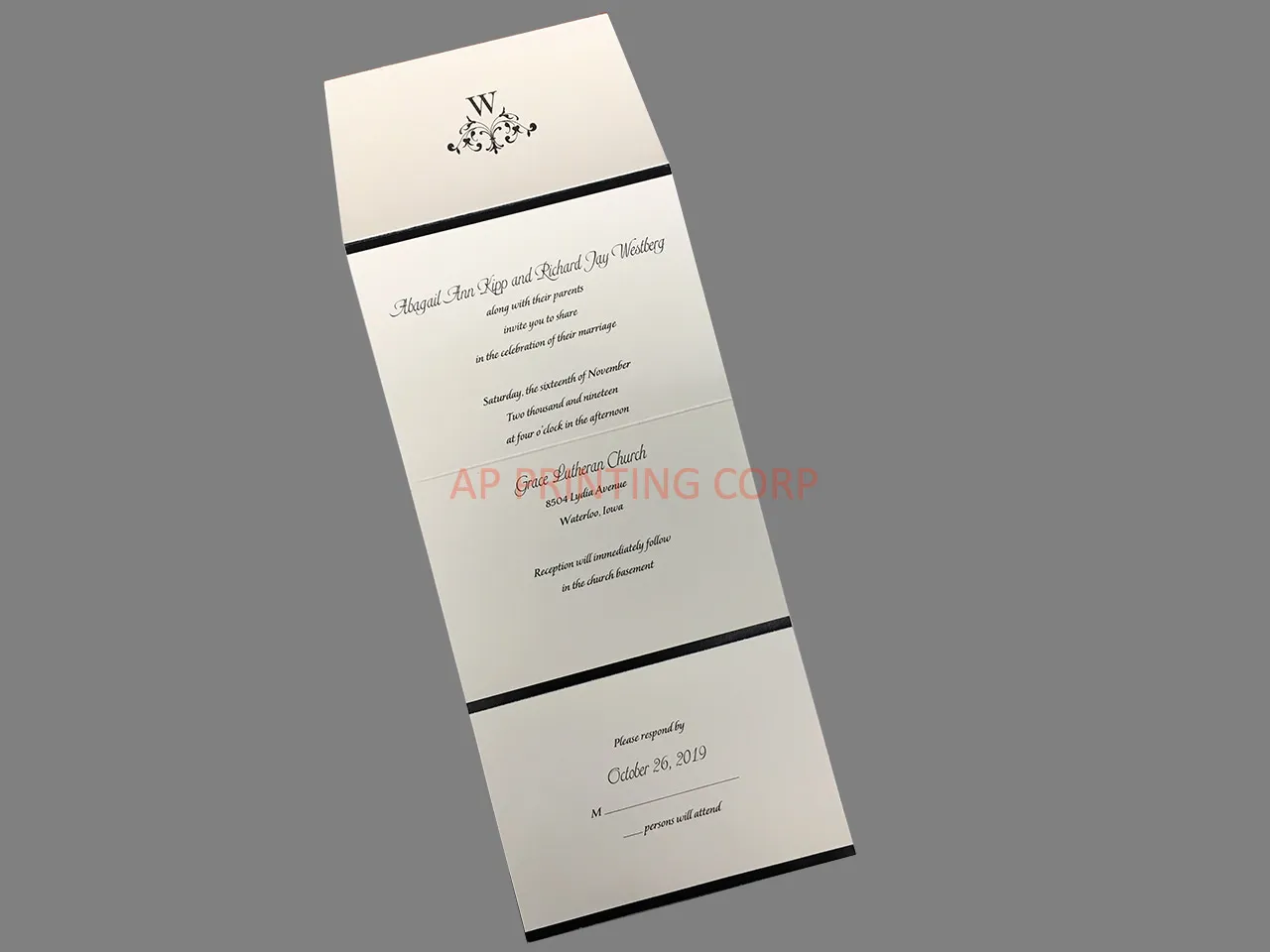 AP Printing - Sophisticated Style Ecru Seal & Send [CC-20] Pocket & Folder Invitation - Custom Printing Services