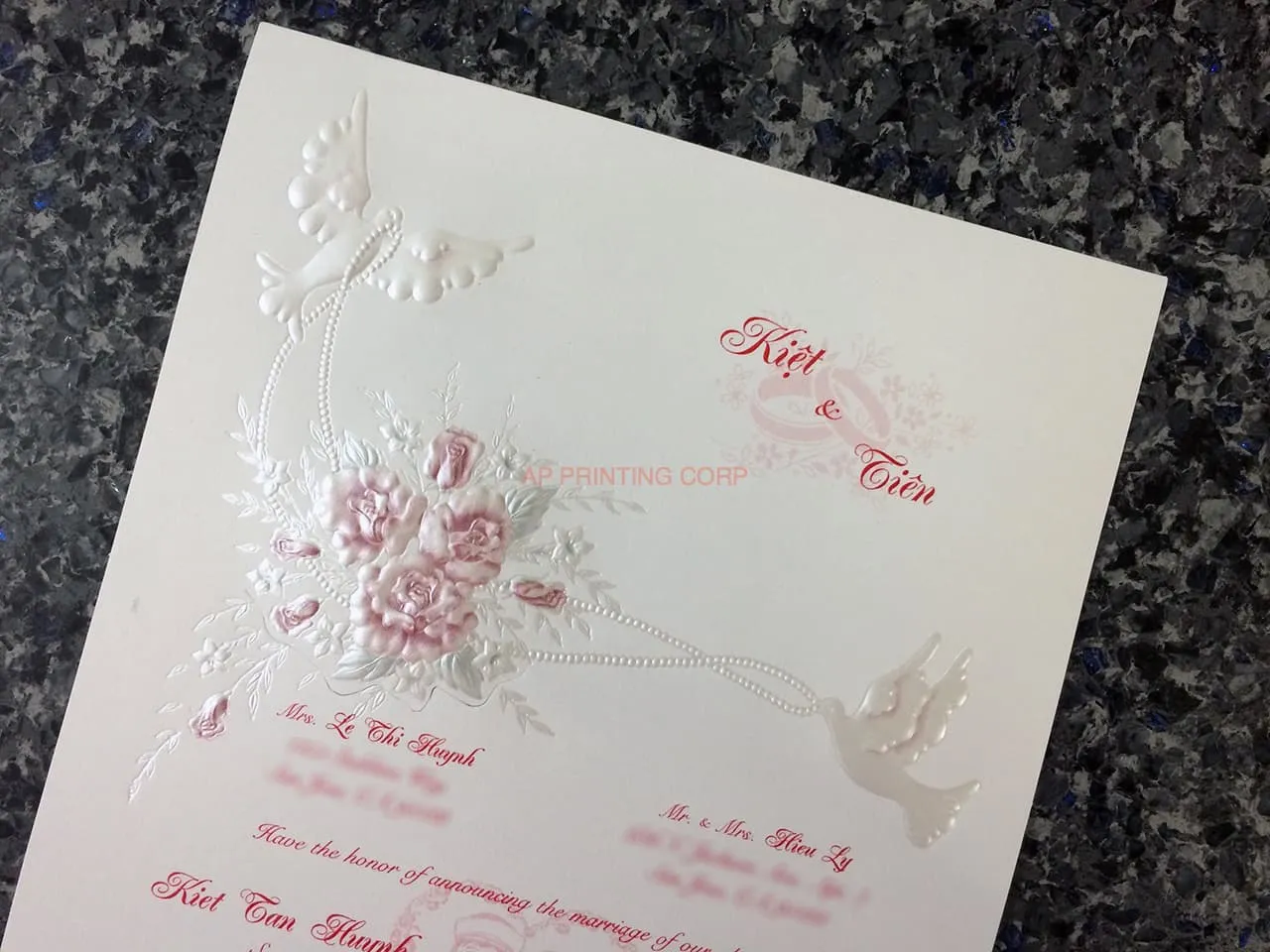 AP Printing - K970 [I-11] Ornate Love Birds & Doves Wedding Invitation - Custom Printing Services