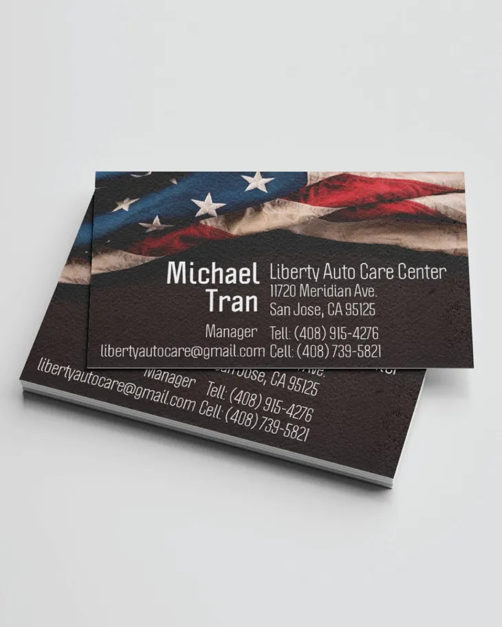 AP Printing - Liberty Auto Shop Standard Business Cards - Custom Printing Services