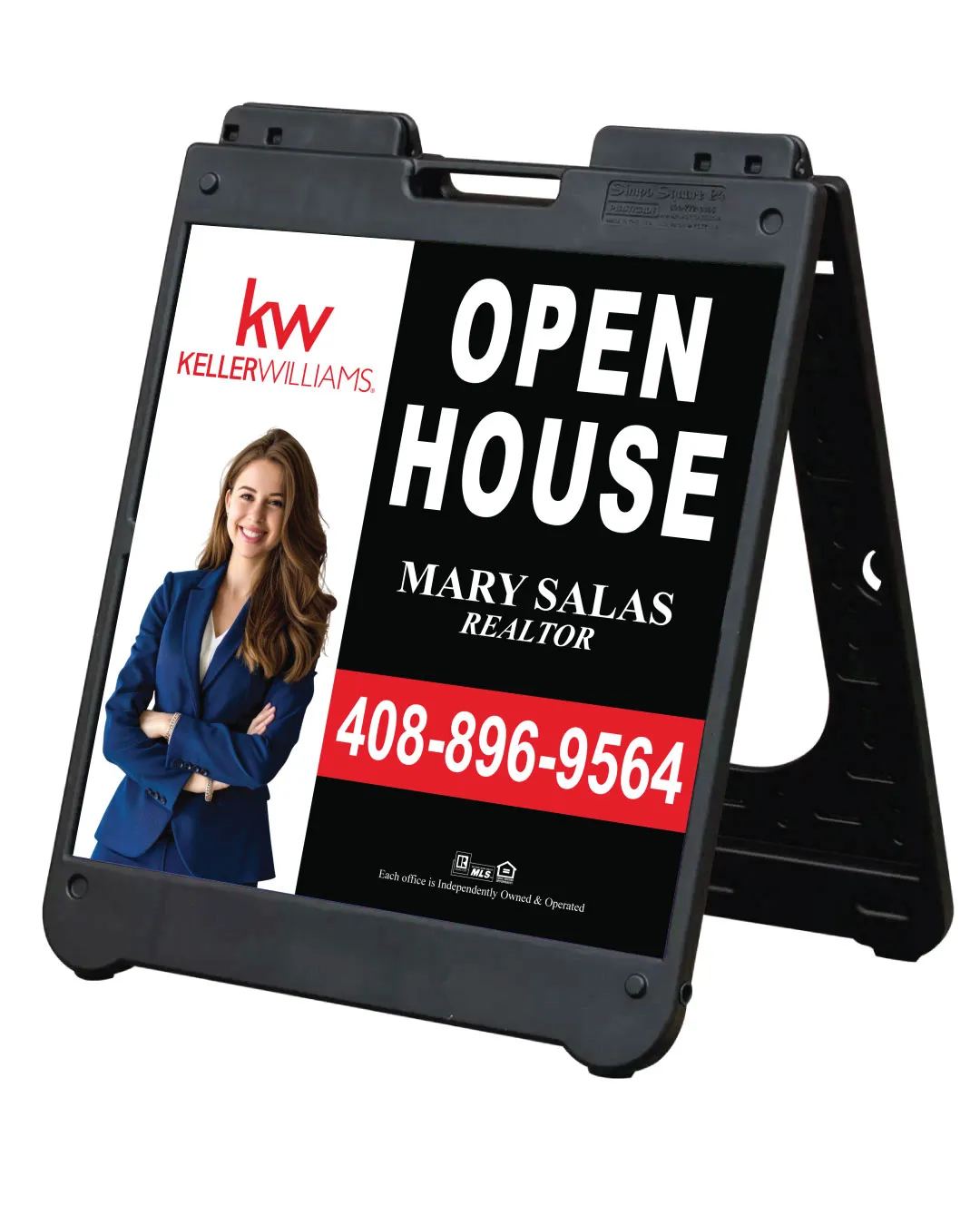 Keller Williams Realty Simple Red and Black A-Frame Sign 24x24 AP Printing - Keller Williams Realty Simple Red and Black A-Frame Sign 24x24 - Custom Printing Services