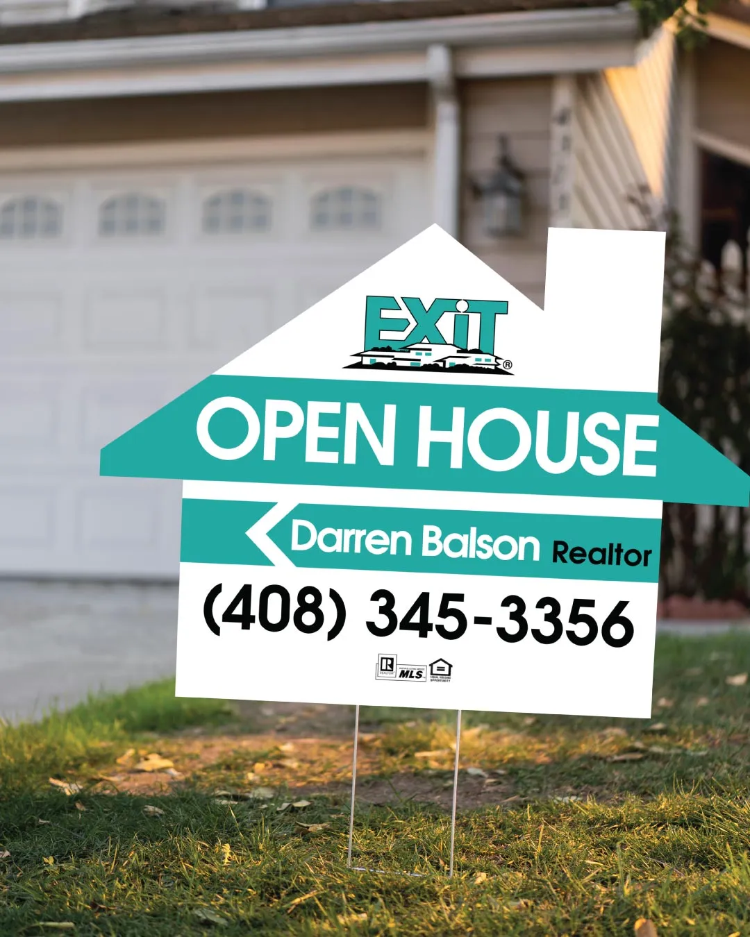 AP Printing - Exit Realty Aqua Heights House Shape Sign - Custom Printing Services