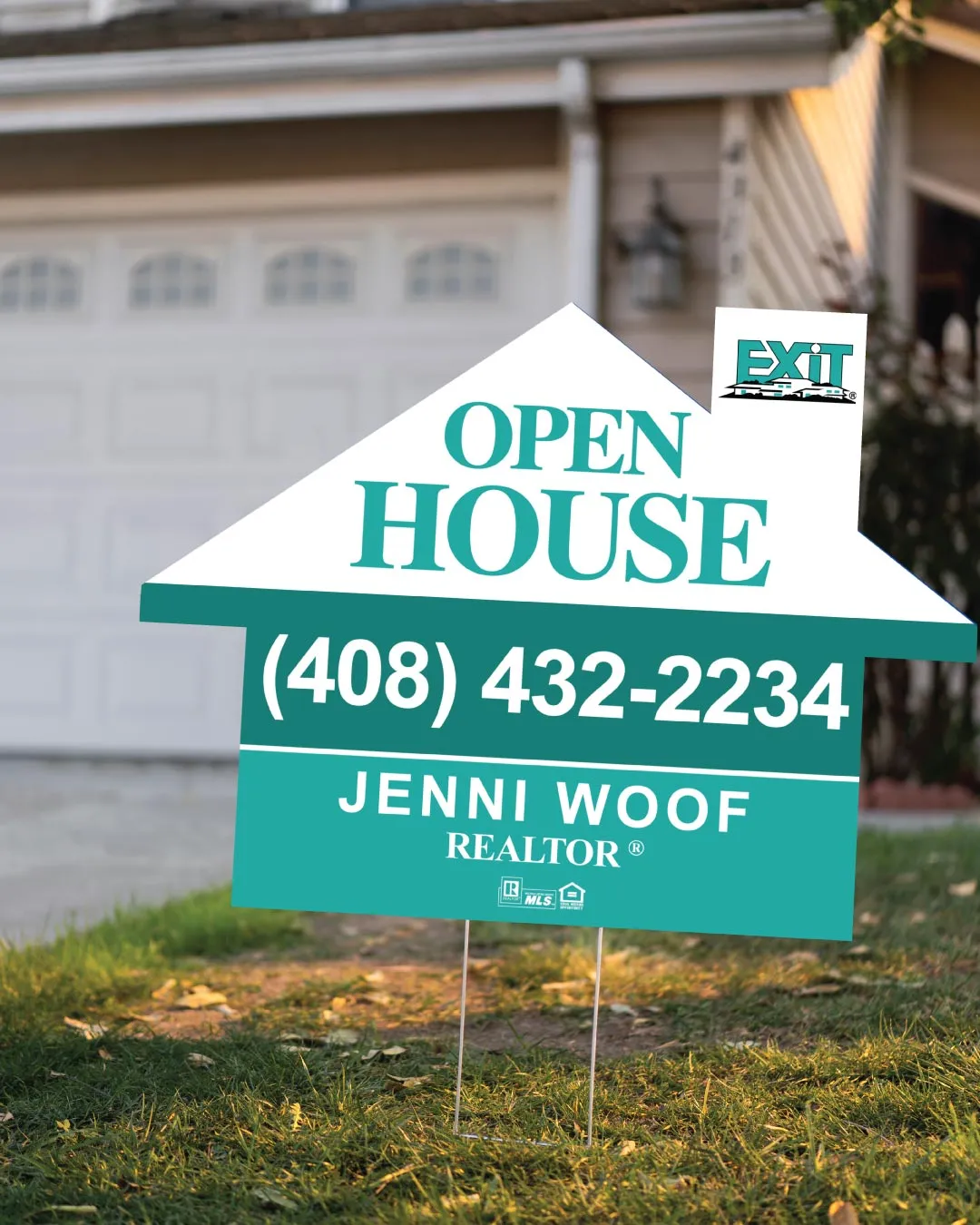 AP Printing - Exit Realty Turquoise Horizon House Shape Sign - Custom Printing Services