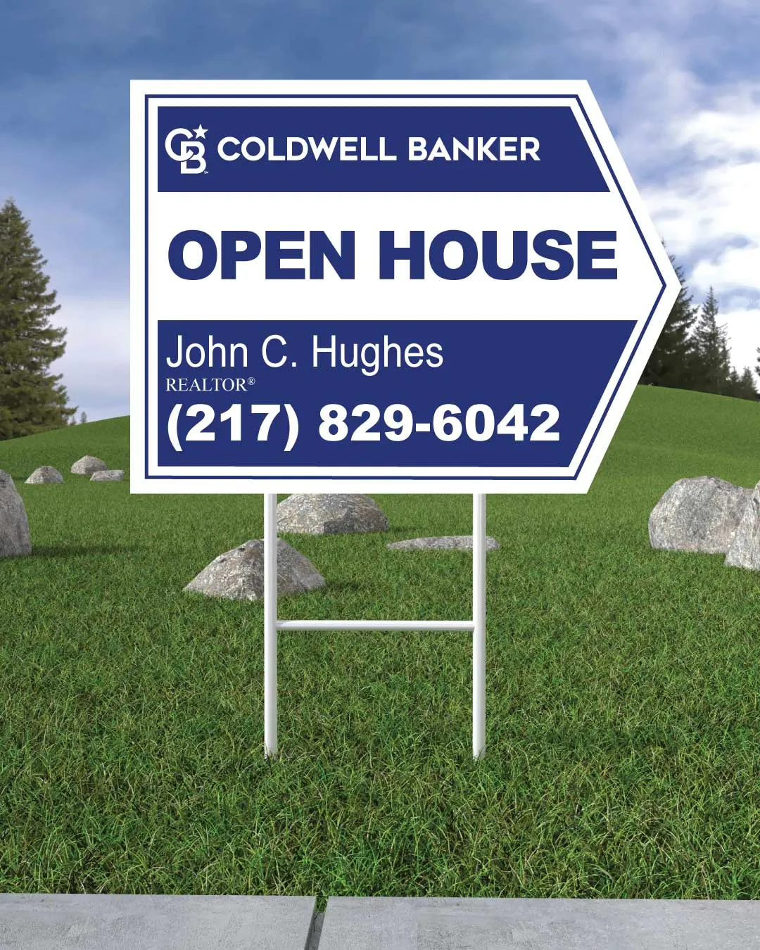 Coldwell Banker Two Colors Arrow Shape Sign AP Printing - Coldwell Banker Two Colors Arrow Shape Sign - Custom Printing Services