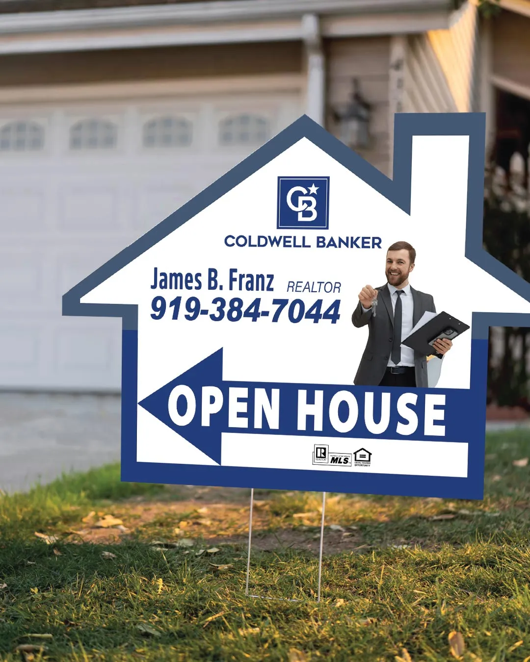 Coldwell Banker With Photo House Modern Shape Sign AP Printing - Coldwell Banker With Photo House Modern Shape Sign - Custom Printing Services
