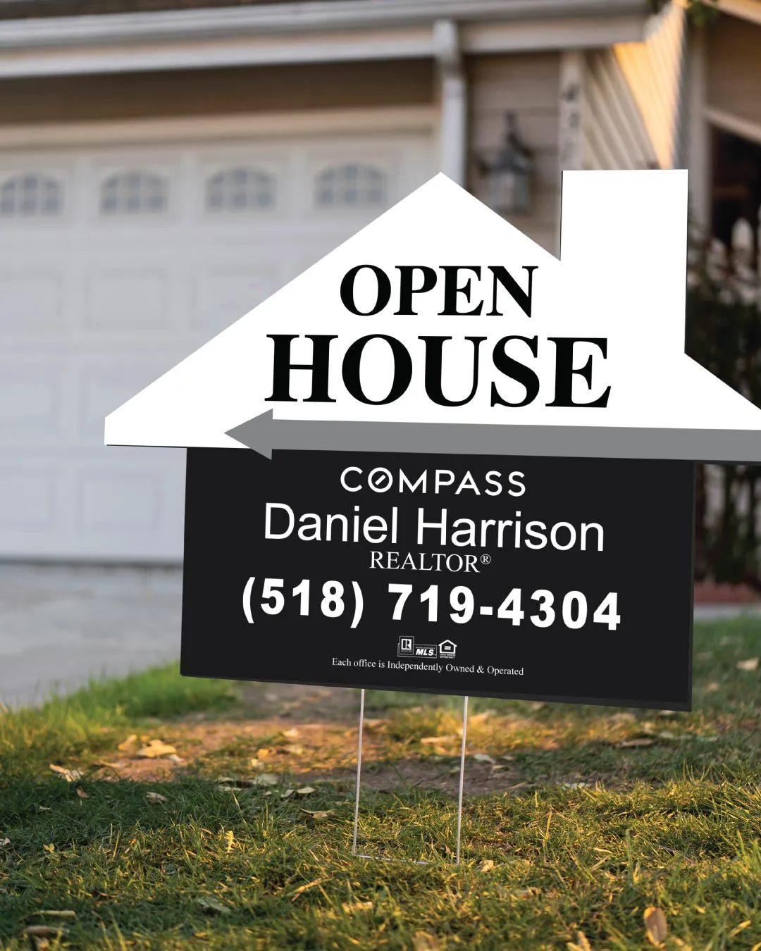 COMPASS Dark Mist House Modern Shape Sign AP Printing - COMPASS Dark Mist House Modern Shape Sign - Custom Printing Services