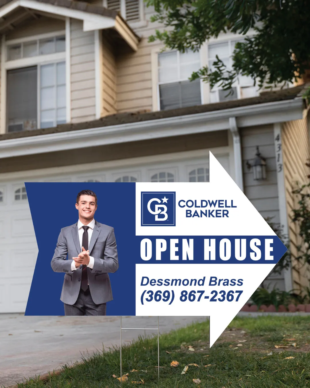 AP Printing - Coldwell Banker Elegant Realtor Photo Arrow Shape Sign - Custom Printing Services