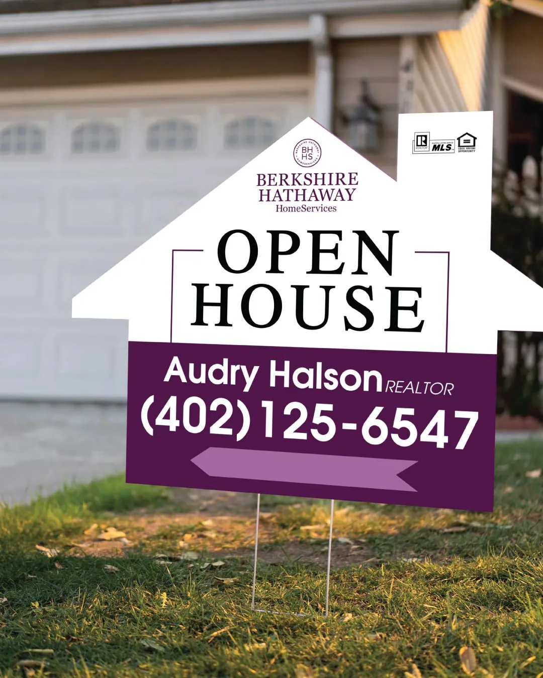 Berkshire Pure Plum House Shape Sign AP Printing - Berkshire Pure Plum House Shape Sign - Custom Printing Services