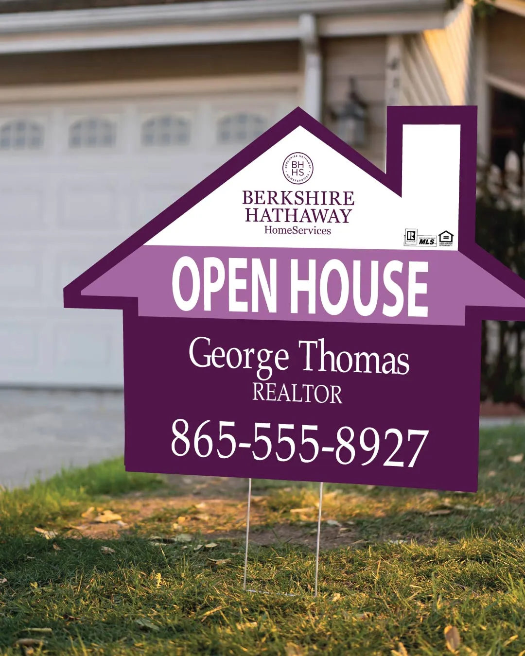 Berkshire Colored Purple House Shape Sign AP Printing - Berkshire Colored Purple House Shape Sign - Custom Printing Services