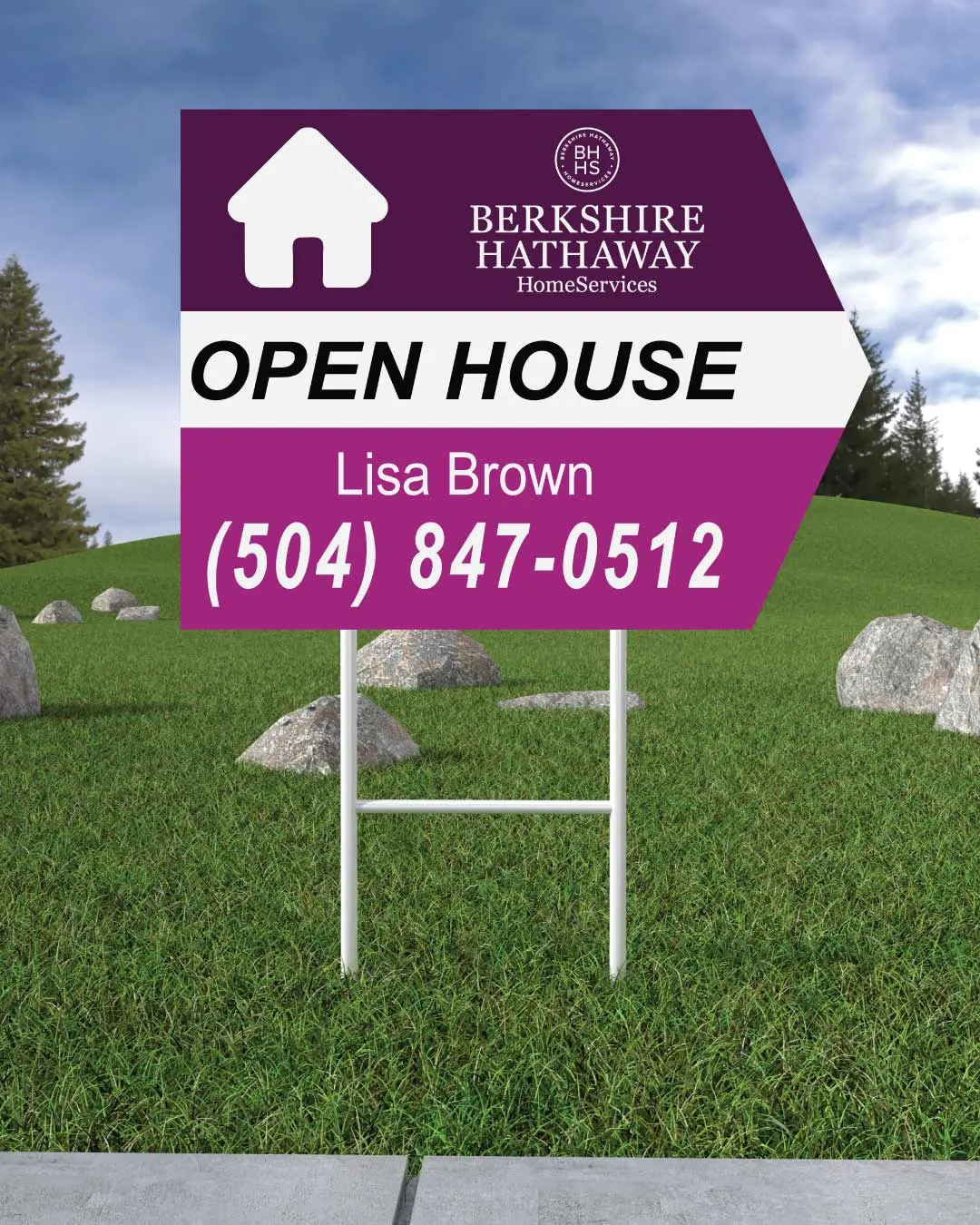 Berkshire White Arrow Shape Sign AP Printing - Berkshire White Arrow Shape Sign - Custom Printing Services