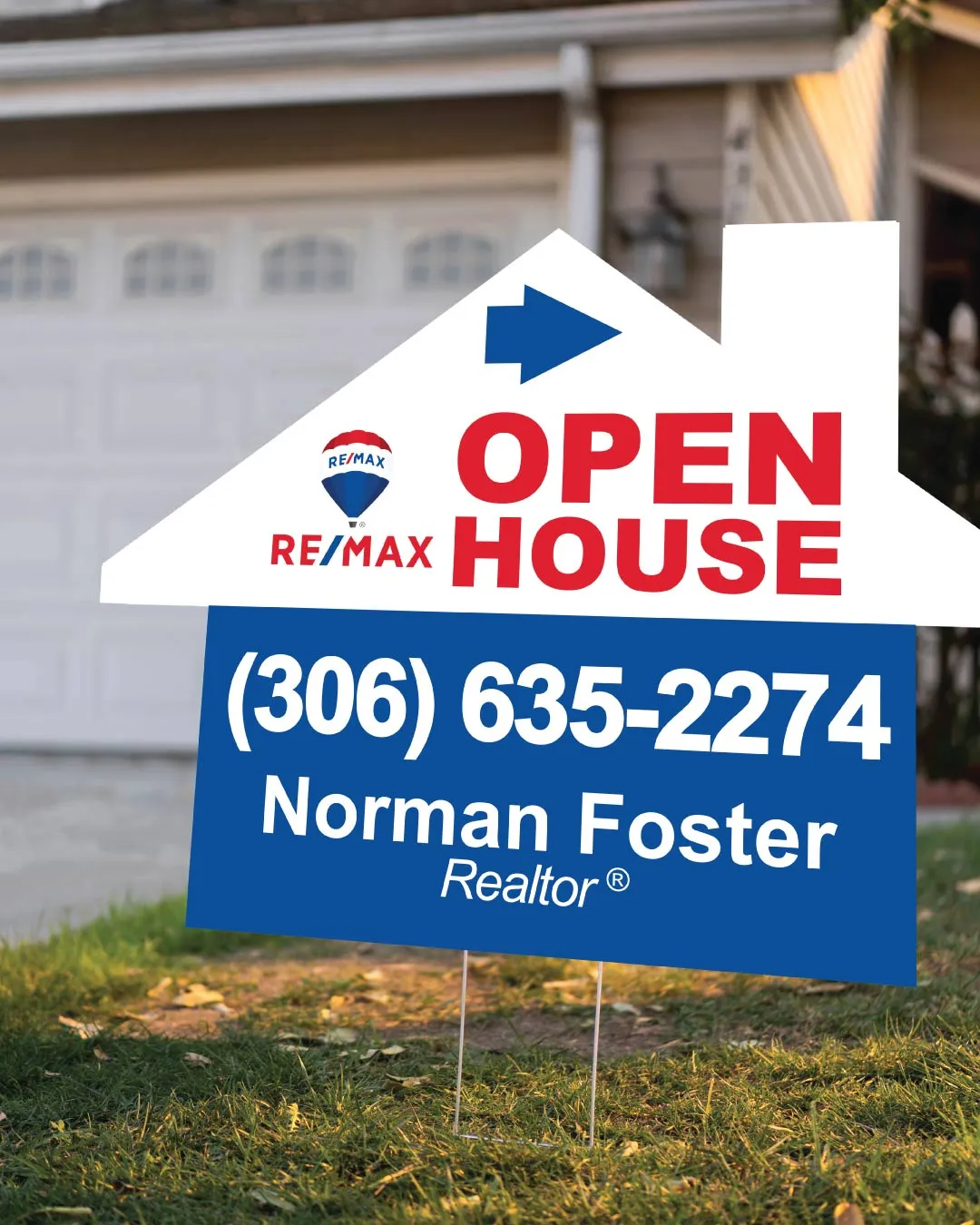 AP Printing - Remax Blue Horizon House Modern Shape Sign - Custom Printing Services