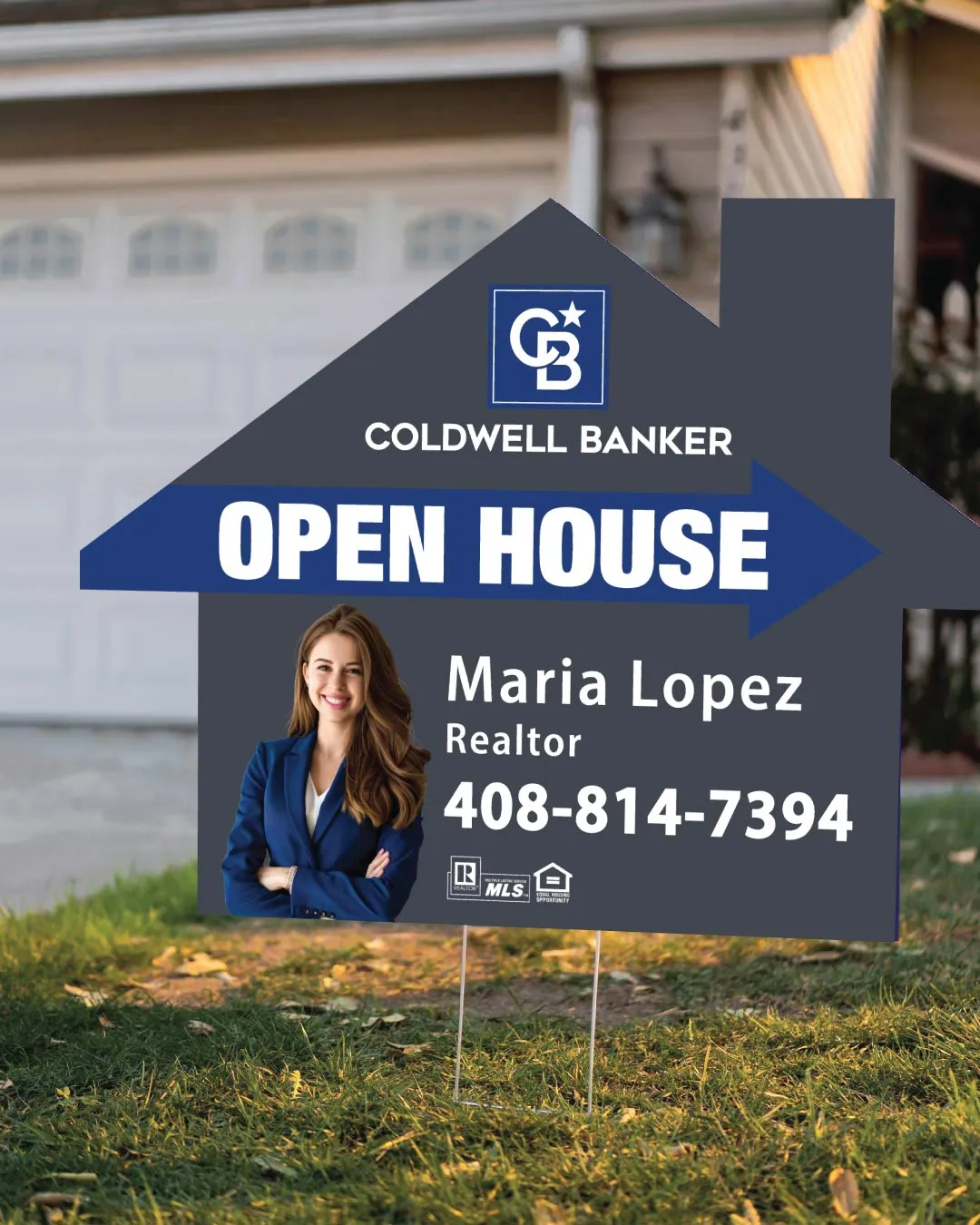 AP Printing - Coldwell Banker Gray House Modern Shape Sign - Custom Printing Services