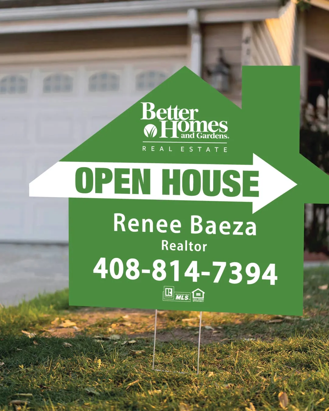 BHGRE Green Mirage House Shape Sign AP Printing - BHGRE Green Mirage House Shape Sign - Custom Printing Services