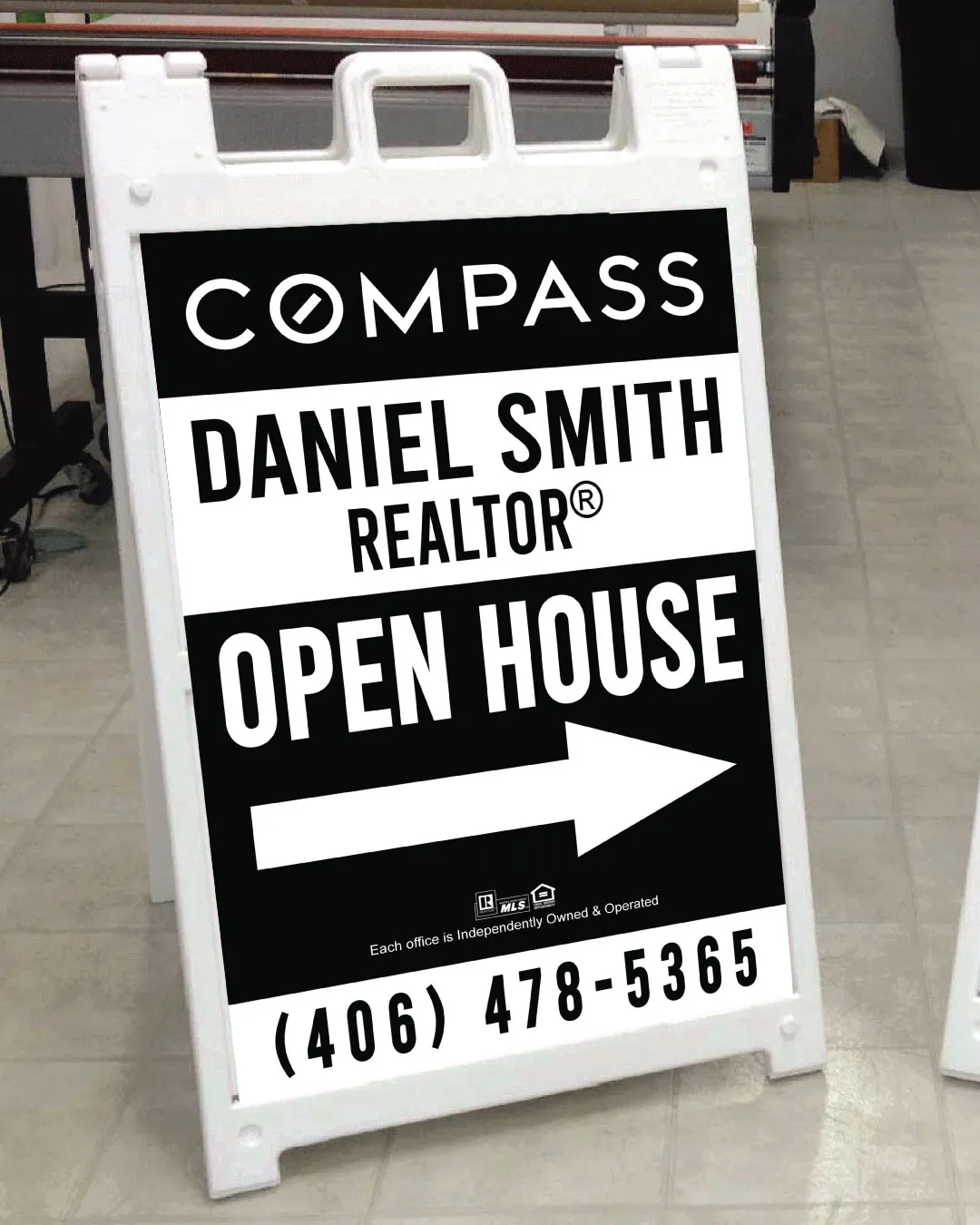 Compass Gray Horizon A Frame Sign AP Printing - Compass Gray Horizon A Frame Sign - Custom Printing Services