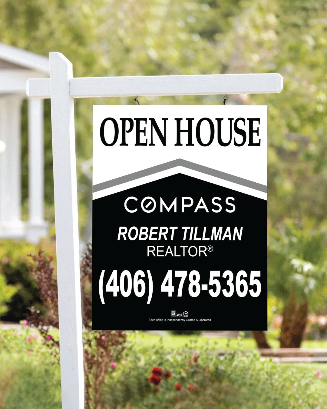 AP Printing - Open House Signs Black Canvas Colonial Sign - Custom Printing Services