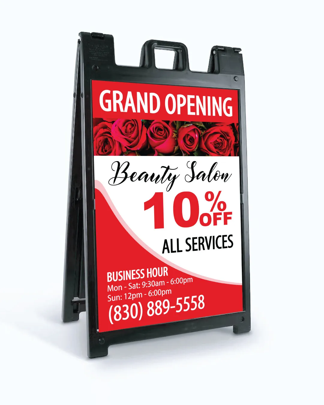 Red Roses A Frame Sign AP Printing - Red Roses A Frame Sign - Custom Printing Services