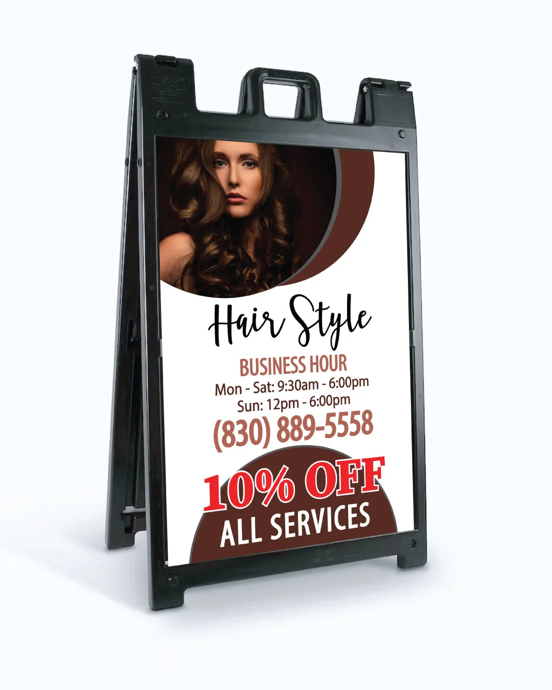 AP Printing - Brown Circles A Frame Sign - Custom Printing Services