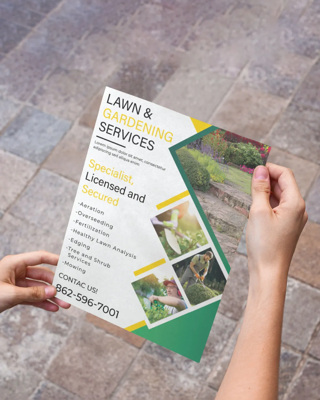 Geometric Green and Yellow Flyers AP Printing - Geometric Green and Yellow Flyers - Custom Printing Services