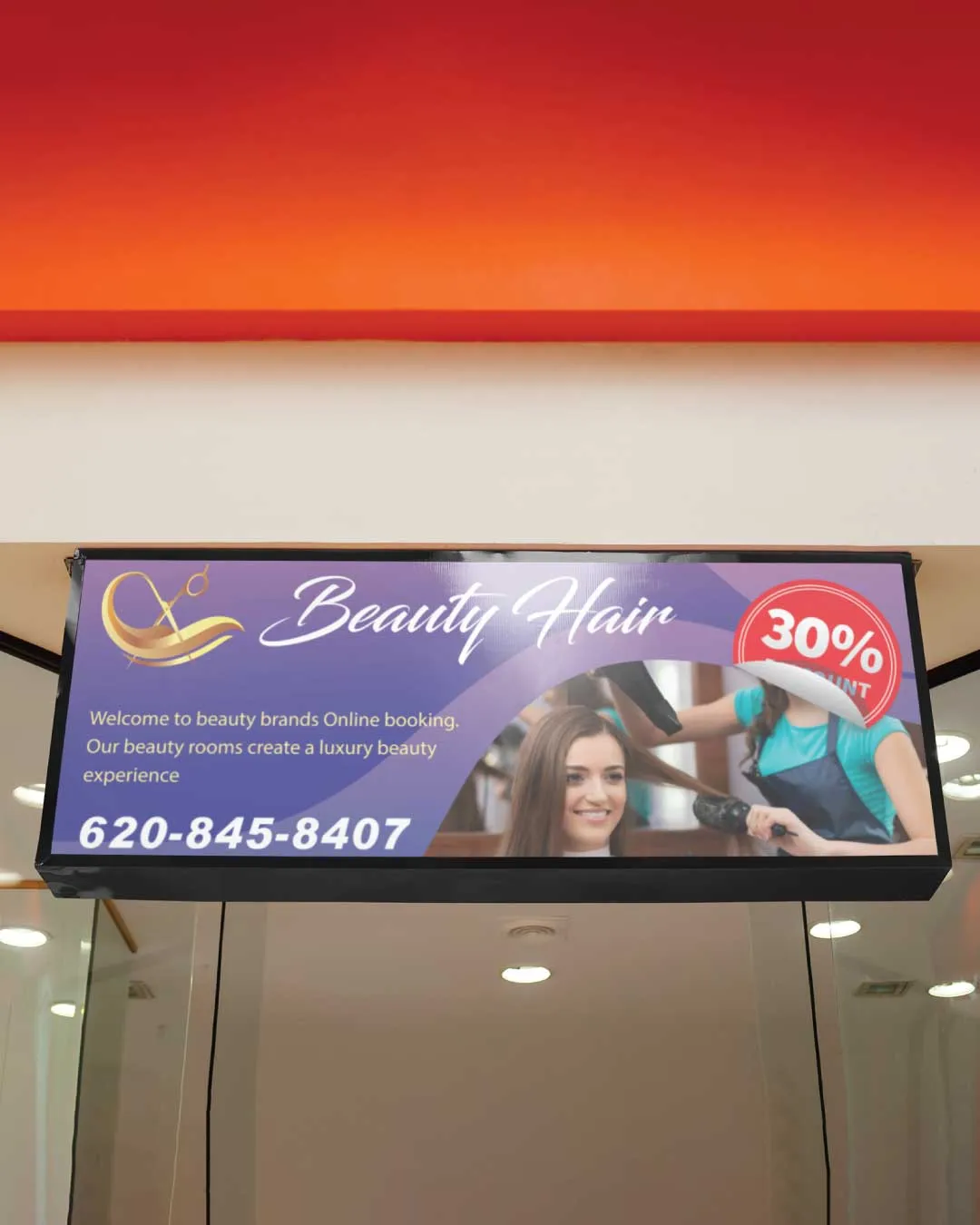 AP Printing - Minimalist Purple 13oz. Standard Vinyl Banner - Custom Printing Services