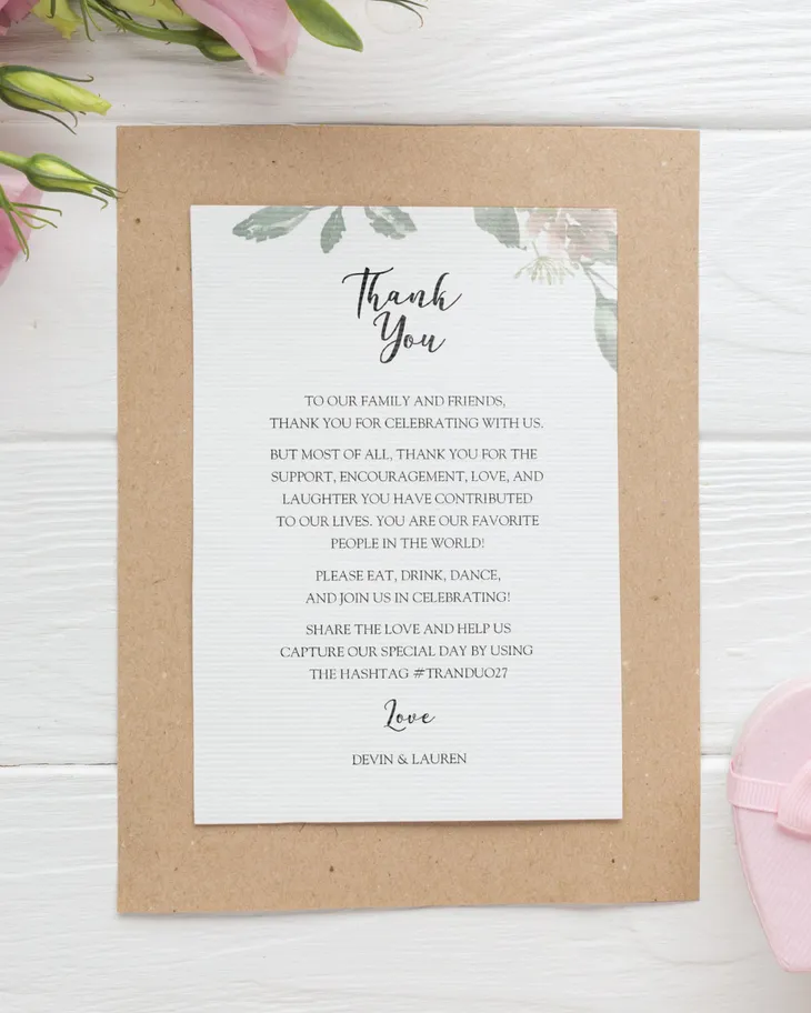 AP Printing - Grateful Bloom Thank You Cards Wedding - Custom Printing Services