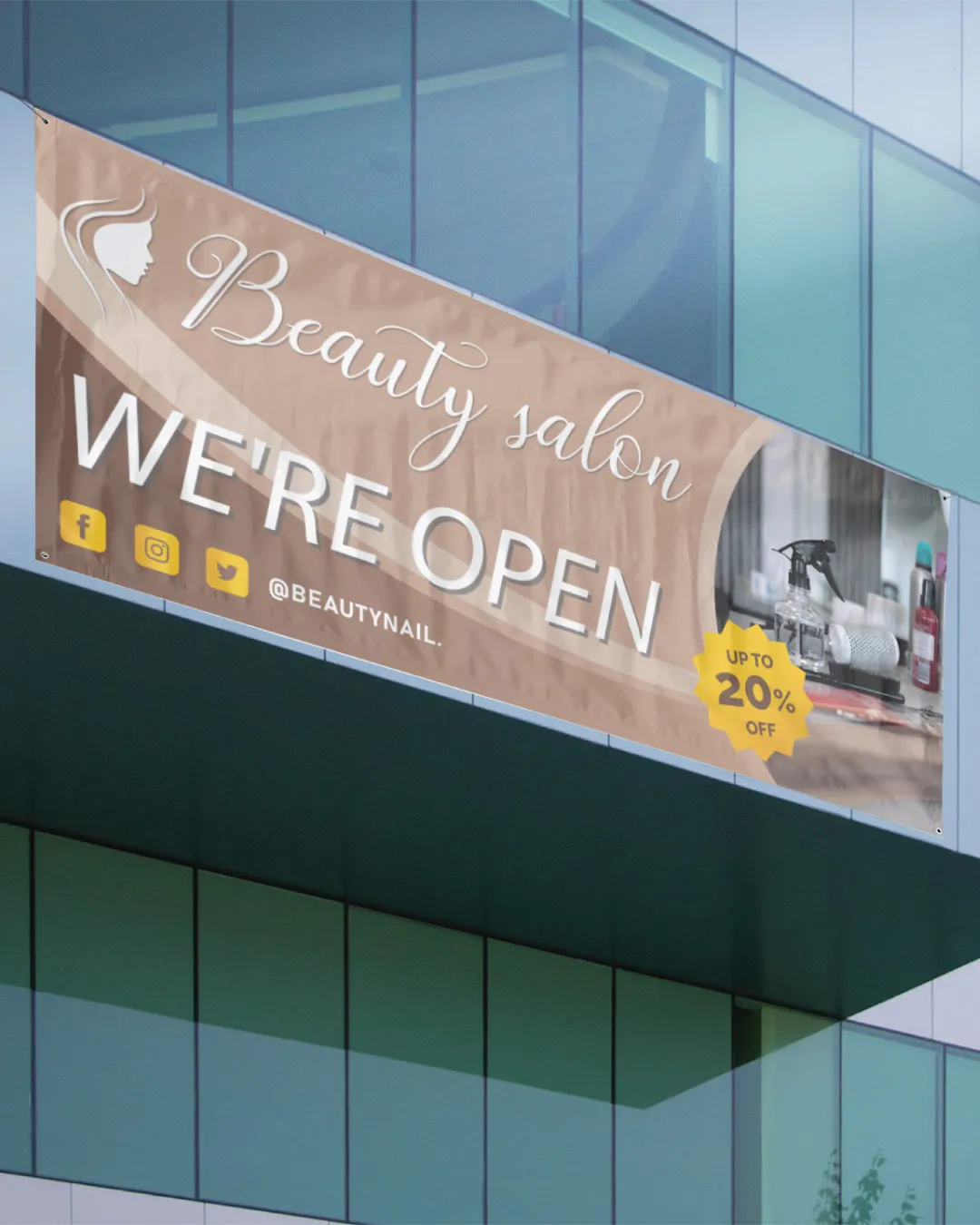 AP Printing - Warm brown design 13oz. Standard Vinyl Banner - Custom Printing Services