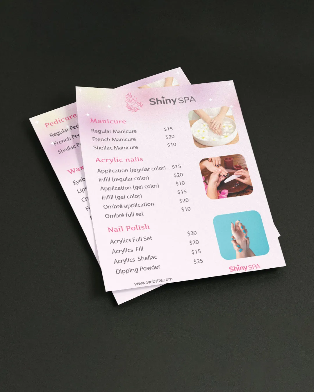 AP Printing - Heavenly Rose Menu - Custom Printing Services