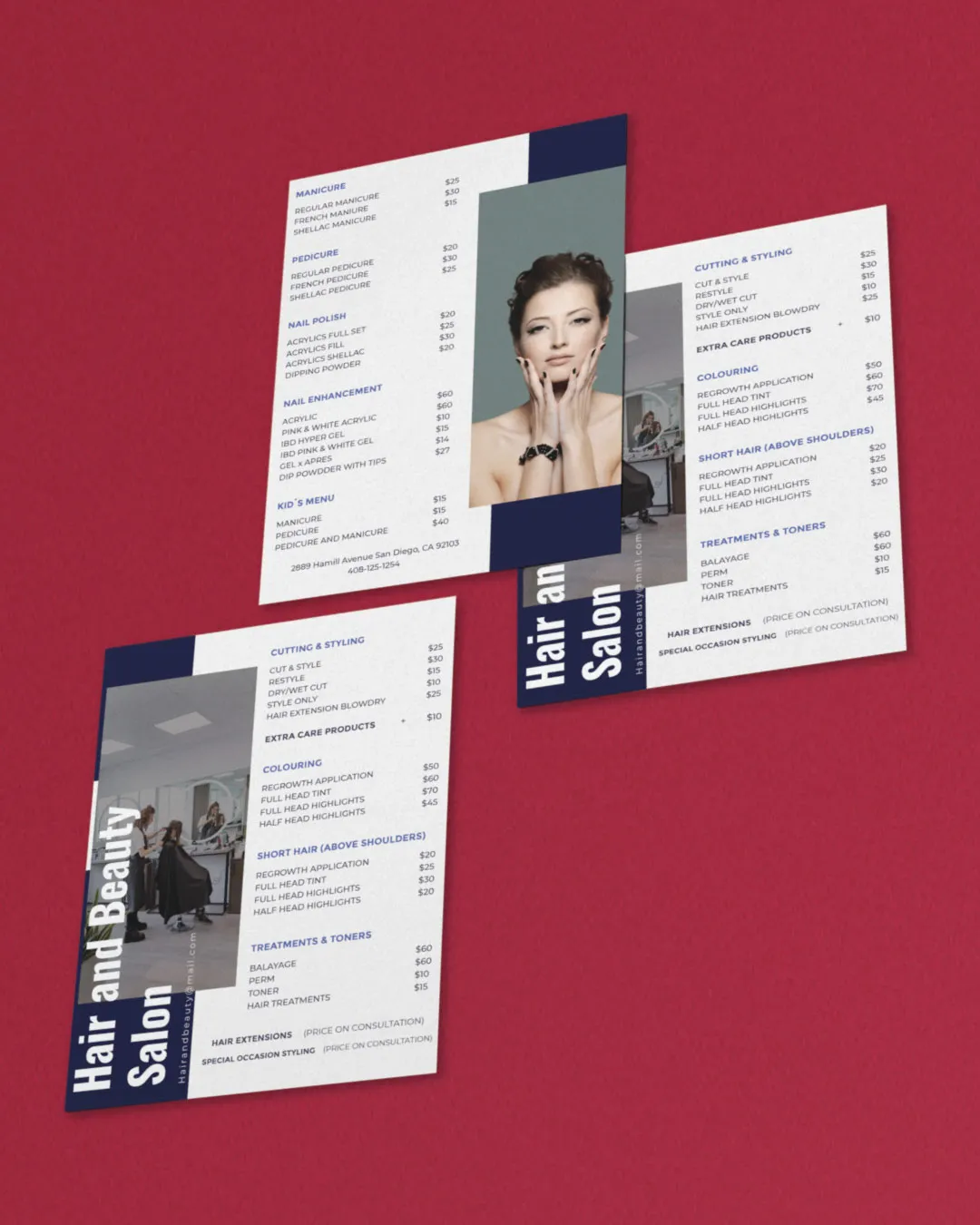 Elegant Blue Menu AP Printing - Elegant Blue Menu - Custom Printing Services