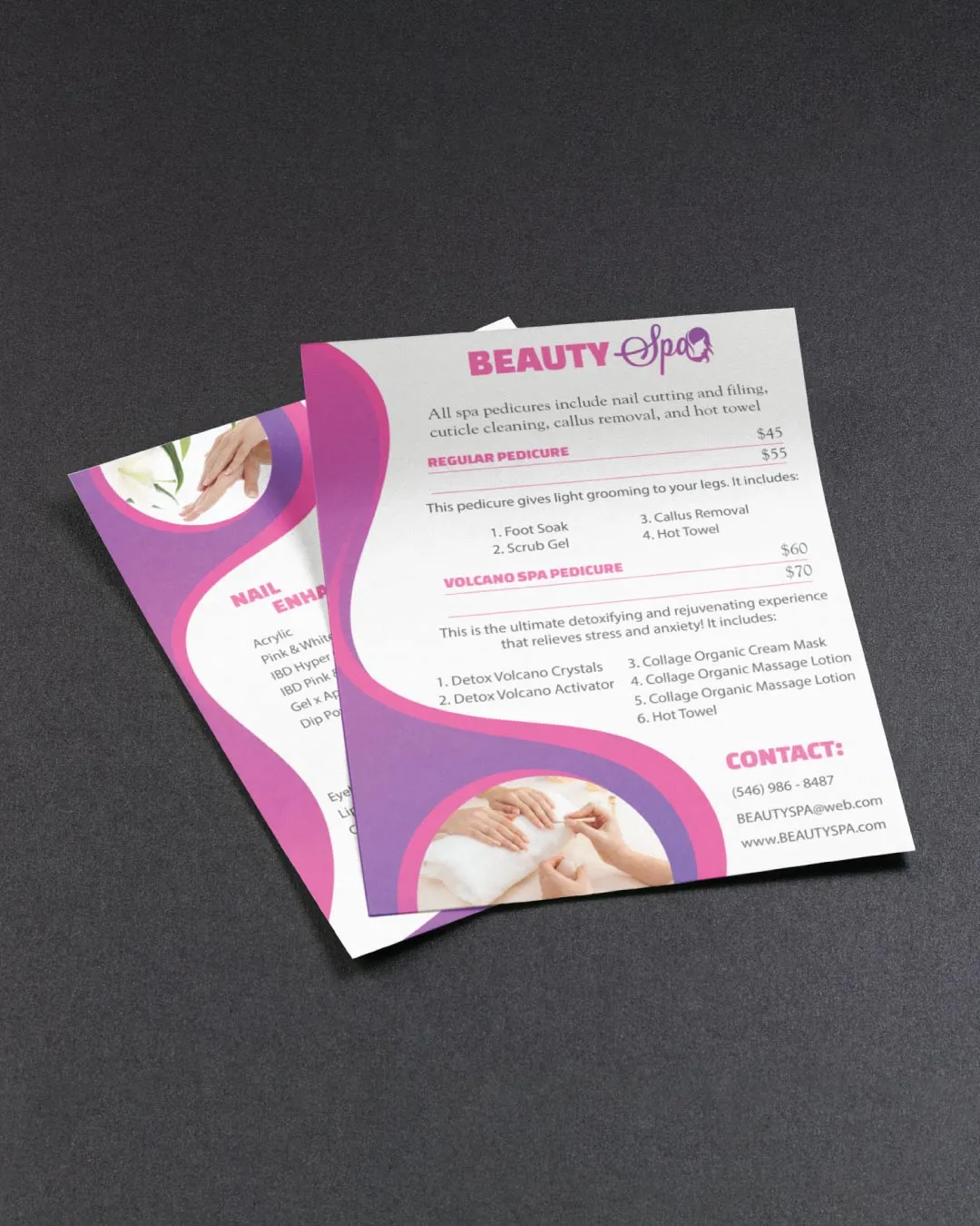 AP Printing - Pink Curves Menu - Custom Printing Services