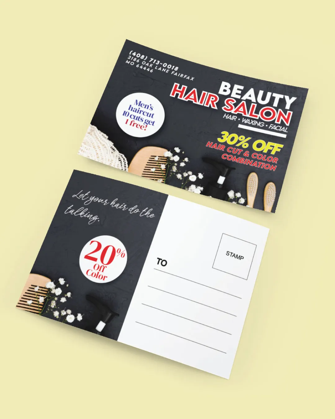 AP Printing - Beauty Salon Instruments Postcards - Custom Printing Services