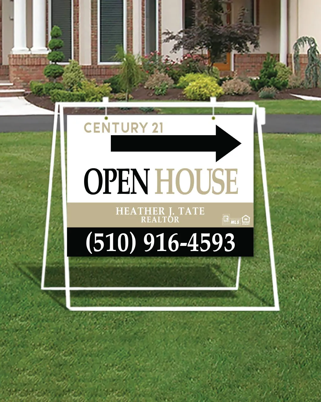 AP Printing - Century 21 Simple Beige Metal Sidewalk A-Frame - Custom Printing Services