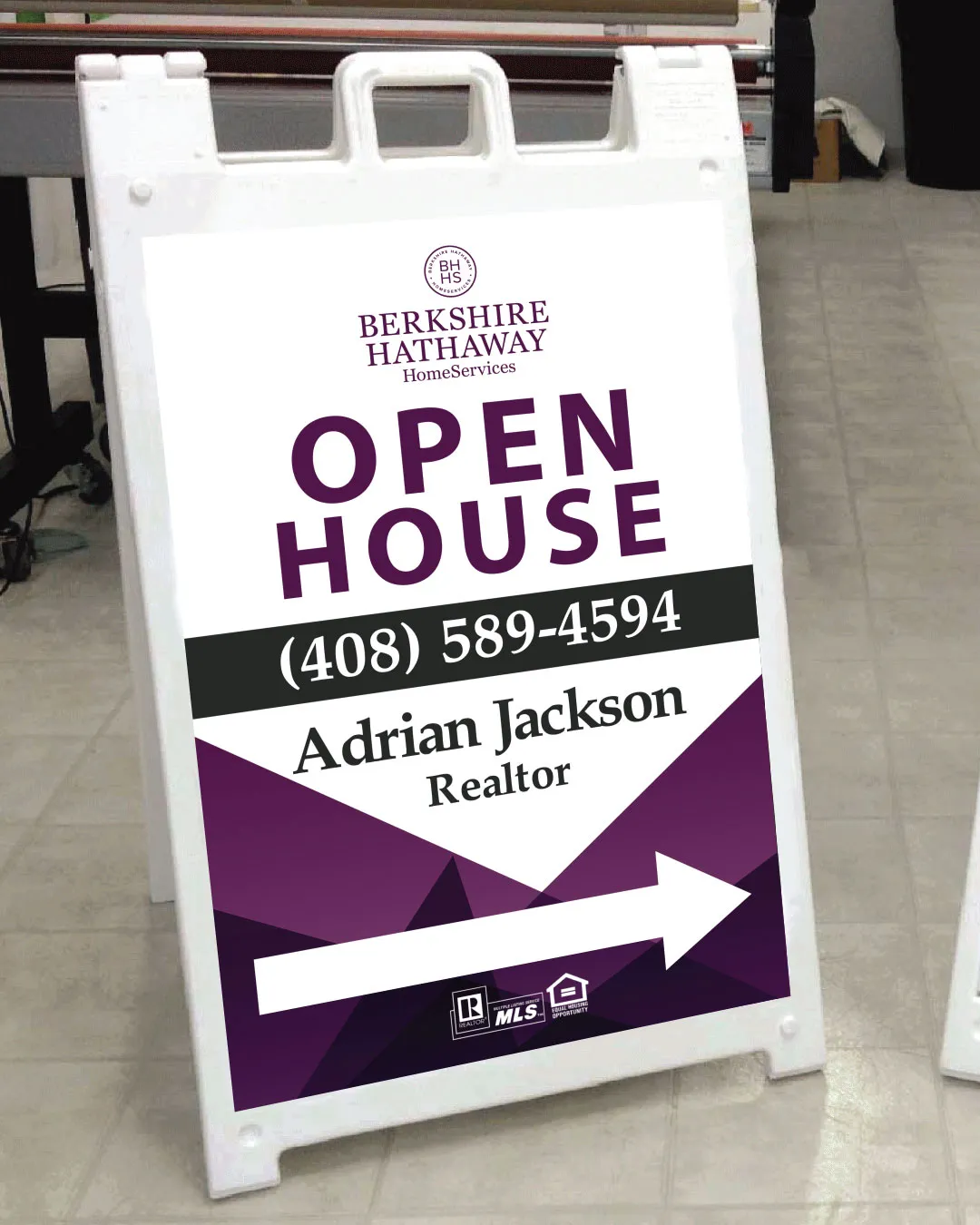 Berkshire simple Purple A frame sign AP Printing - Berkshire simple Purple A frame sign - Custom Printing Services