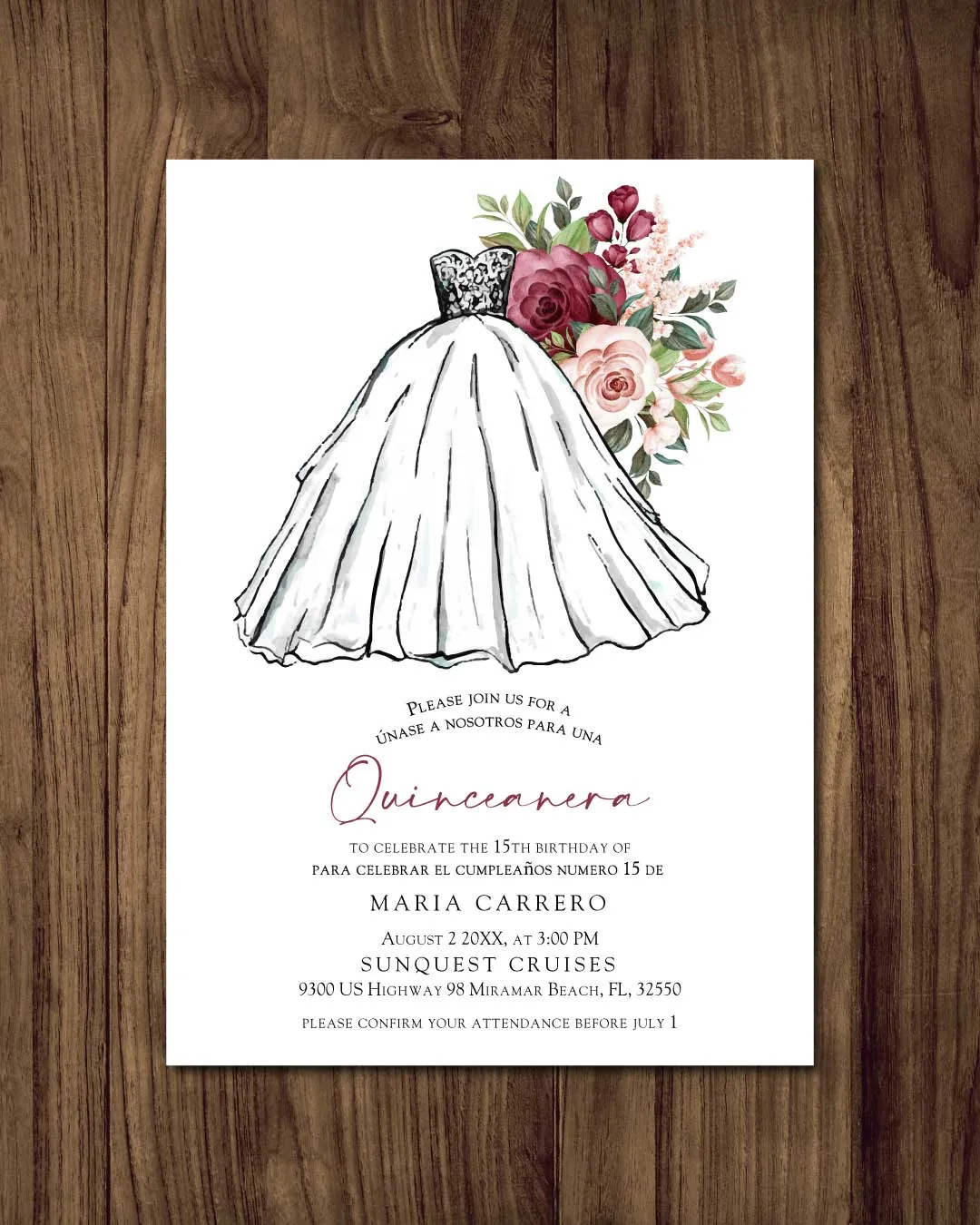 AP Printing - Beautiful Quinceanera Dress - Custom Printing Services