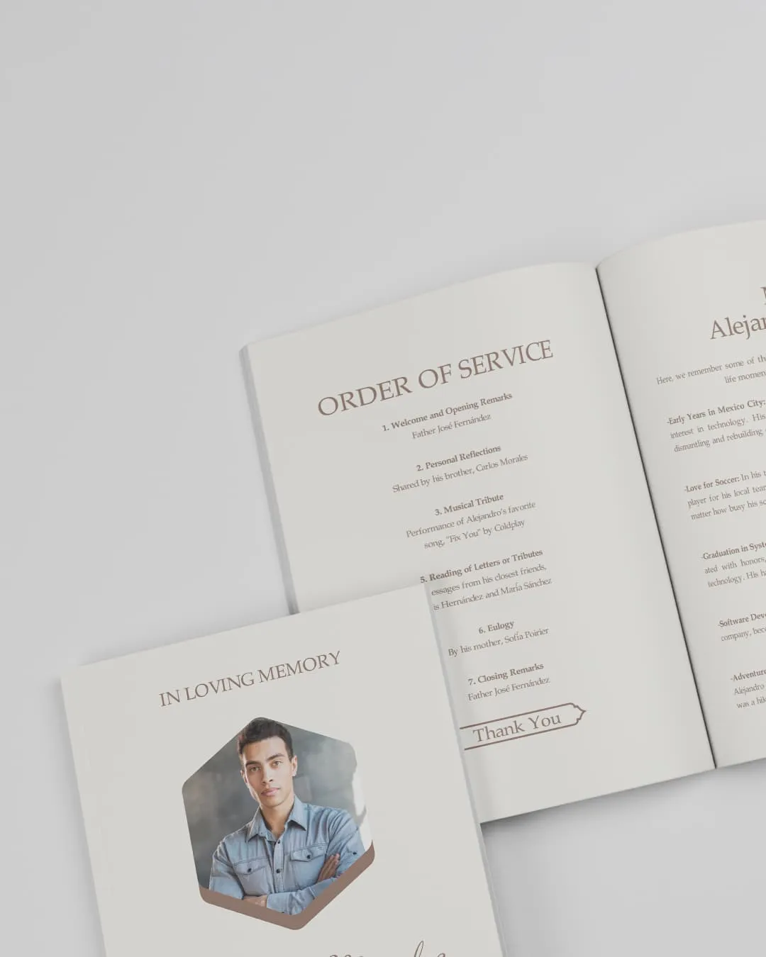 AP Printing - Beautiful Beige Funeral Booklet - Custom Printing Services
