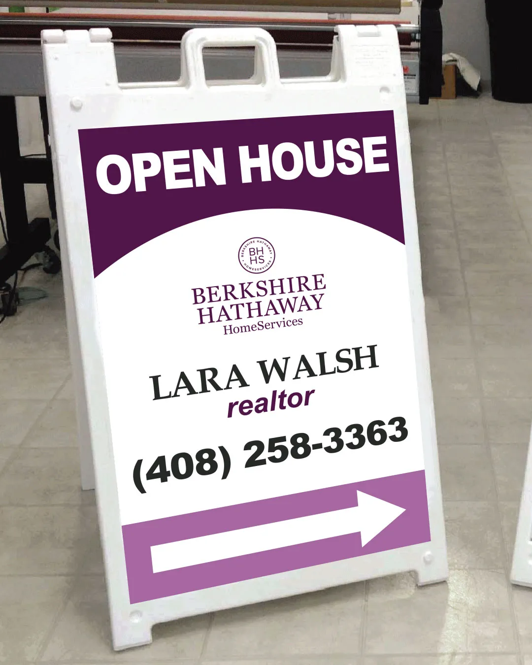 AP Printing - Berkshire Rounded edges Purple A frame sign - Custom Printing Services