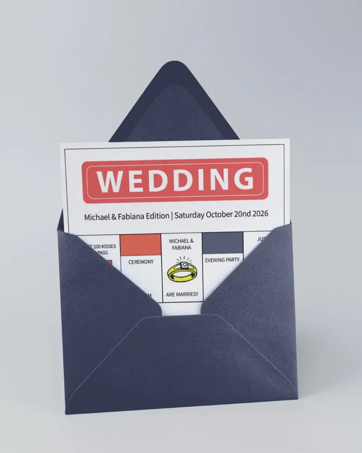 AP Printing - Creative Wedding Simple Flat 5x7 Unique Style Wedding Invitations - Custom Printing Services