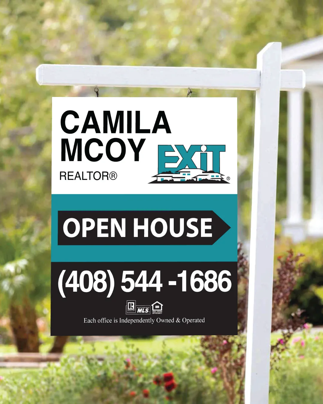 AP Printing - Exit Realty Modern Aqua Colonial Sign - Custom Printing Services