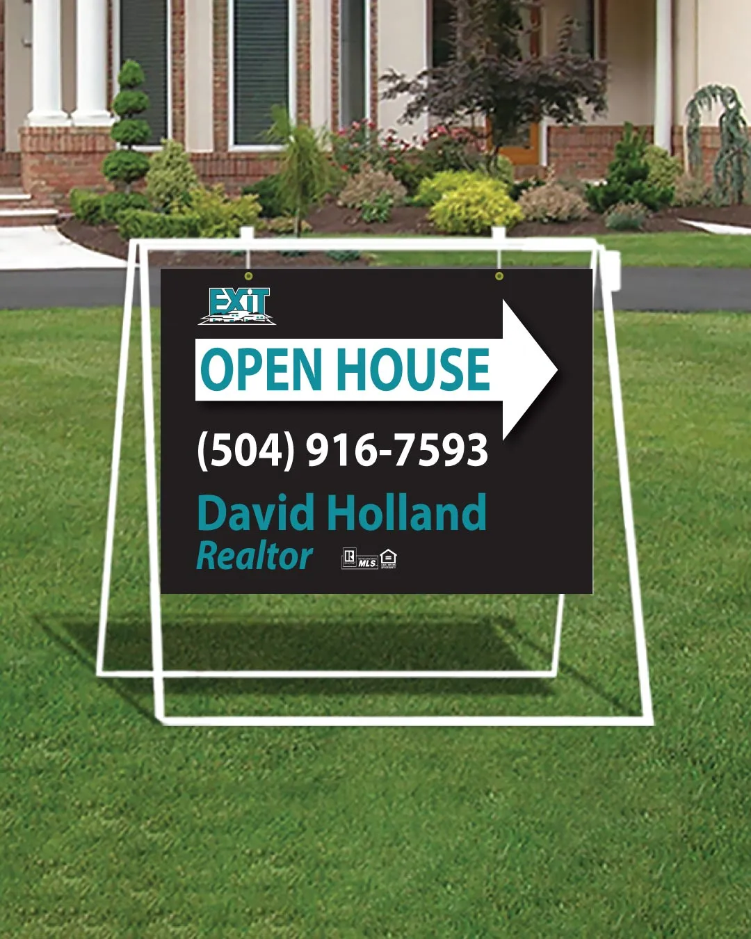 AP Printing - Exit Realty Refined Minimalist Turquoise Metal Sidewalk A-Frame - Custom Printing Services