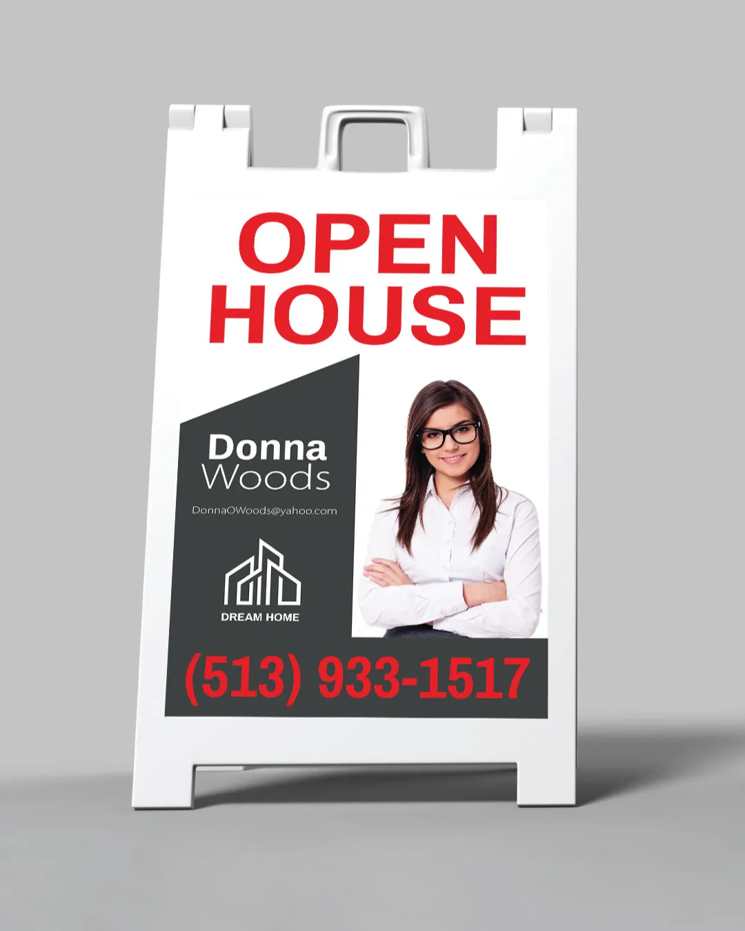 Gray and Red A Frame Sign AP Printing - Gray and Red A Frame Sign - Custom Printing Services