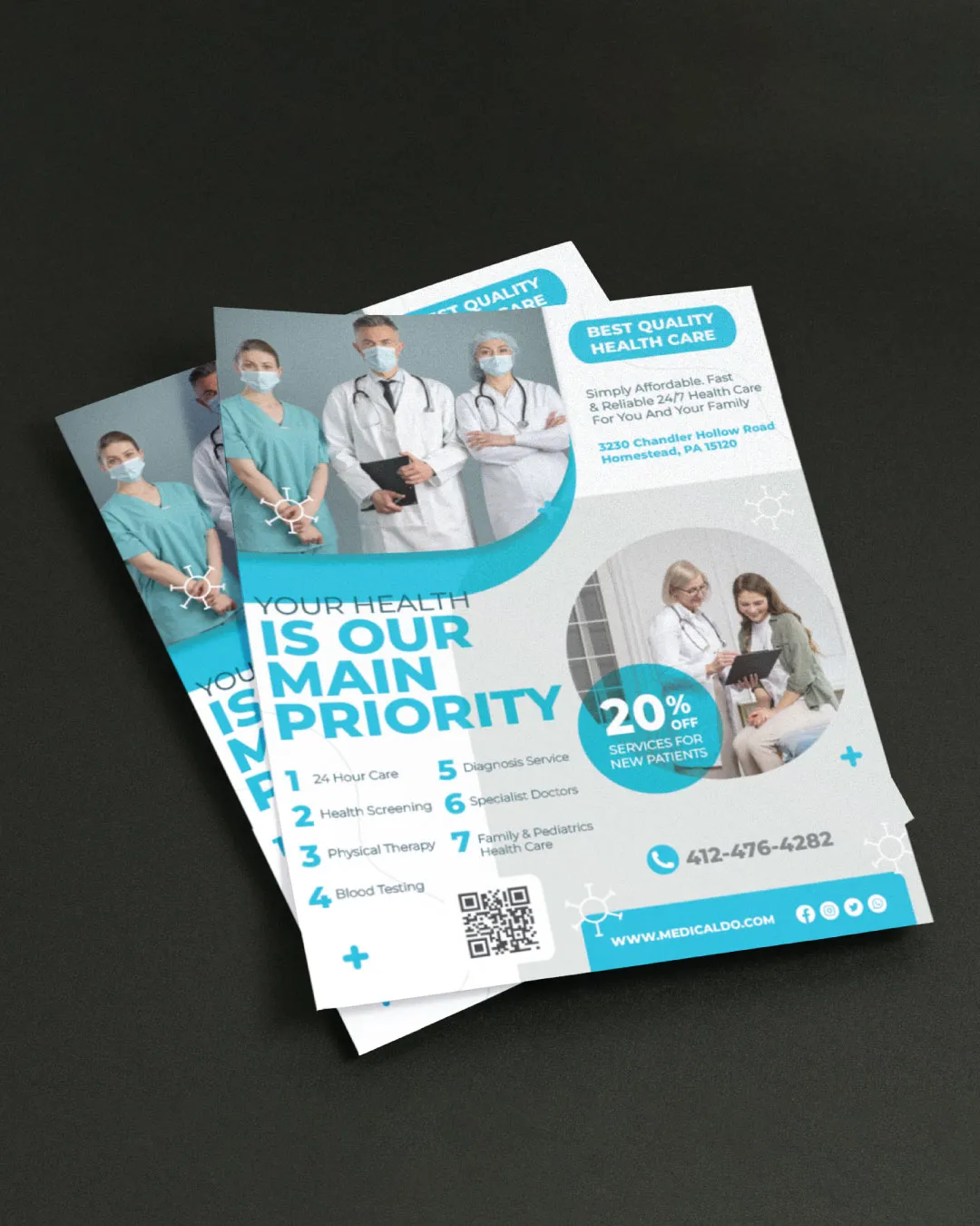 Cute Light Blue Flyers AP Printing - Cute Light Blue Flyers - Custom Printing Services
