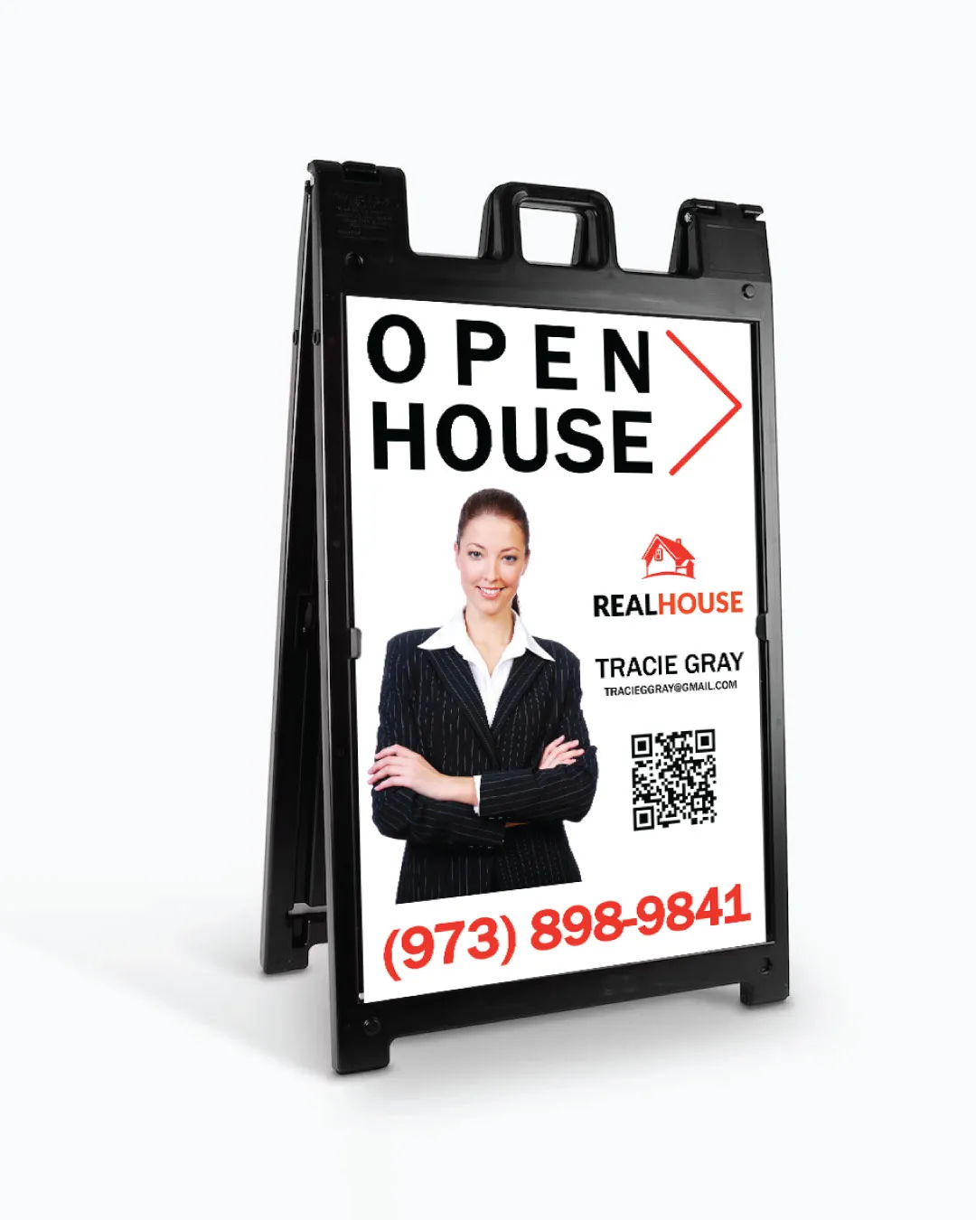 AP Printing - Saleswoman Photo A Frame Sign - Custom Printing Services
