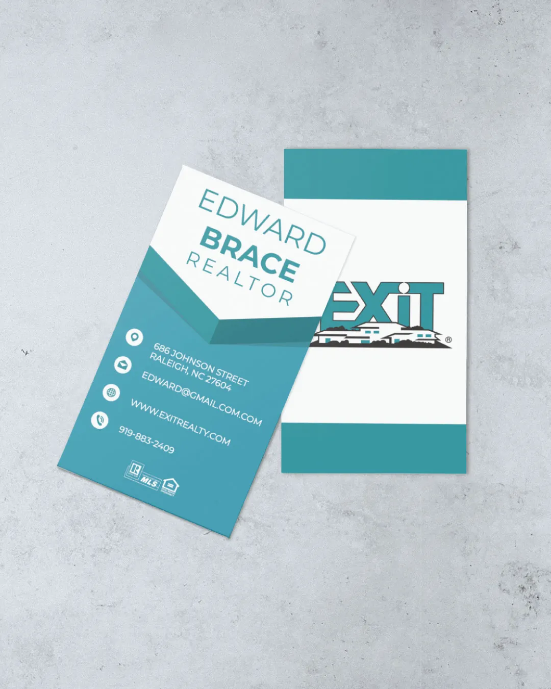 AP Printing - Exit Realty Minimalist with Turquoise Colors Standard Business Cards - Custom Printing Services