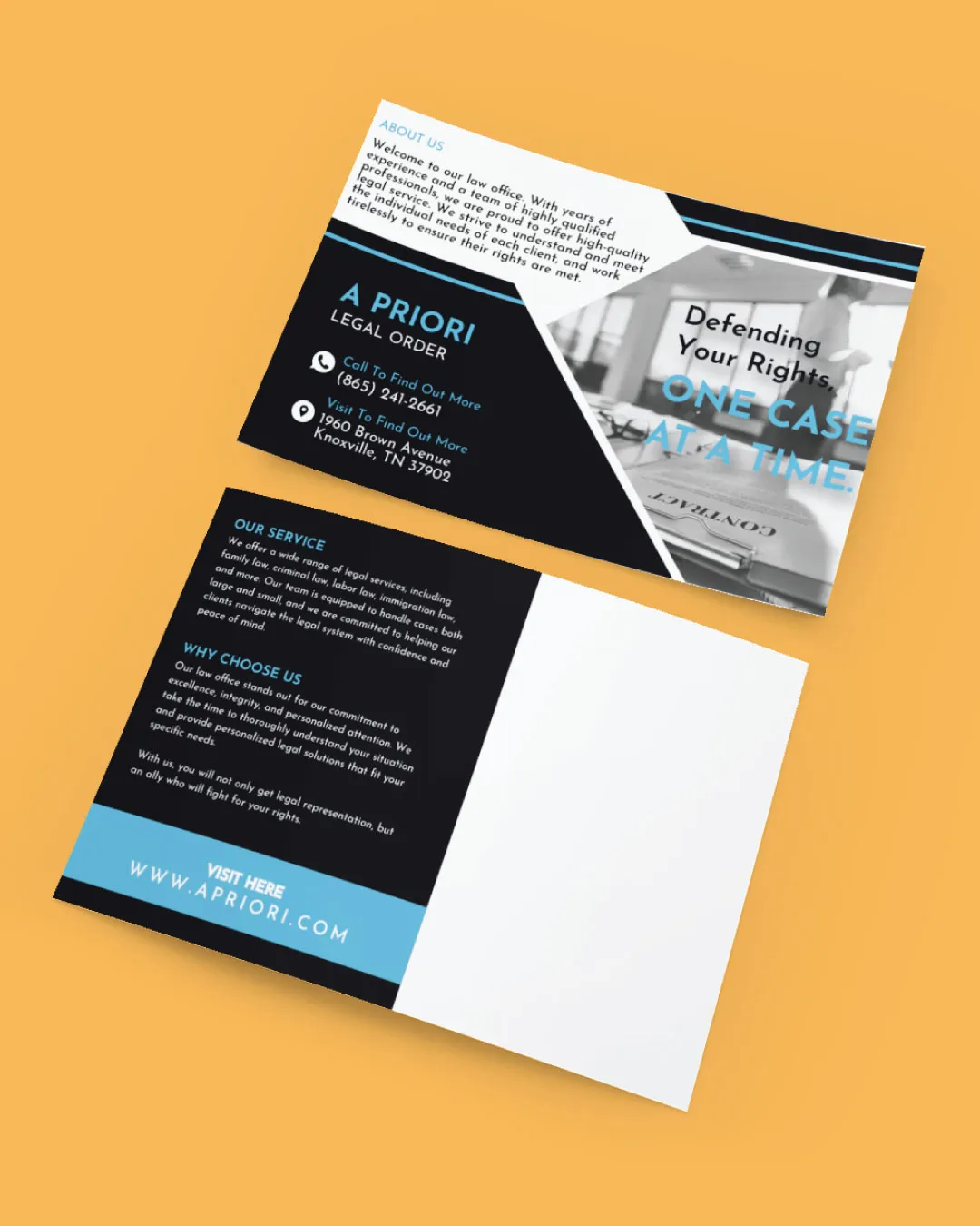 AP Printing - Light Blue and Black Postcards - Custom Printing Services