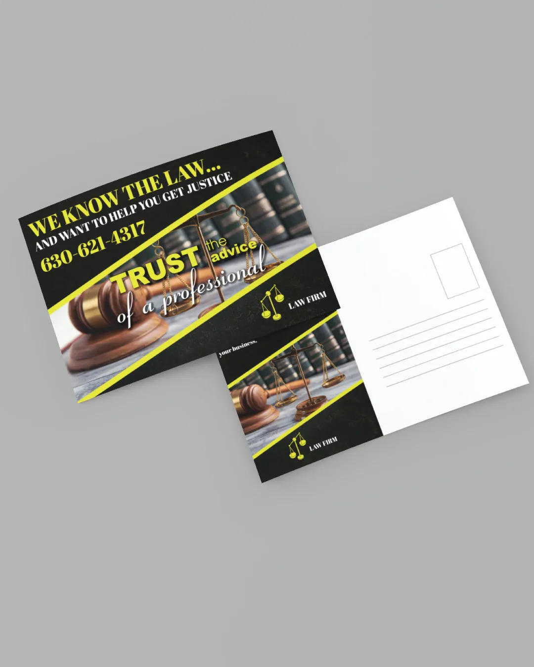 AP Printing - Striking Yellow and Black Postcards - Custom Printing Services