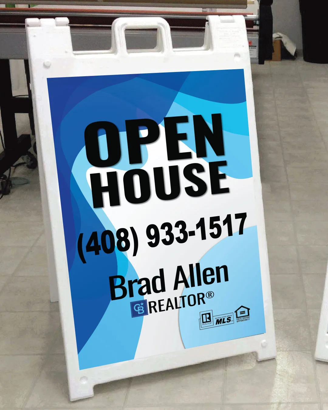 AP Printing - Coldwell Banker Blue Waves A frame sign - Custom Printing Services