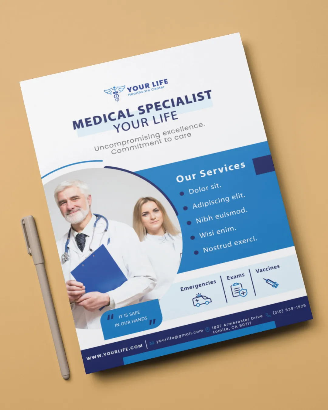 AP Printing - Blue Specialist Flyers - Custom Printing Services