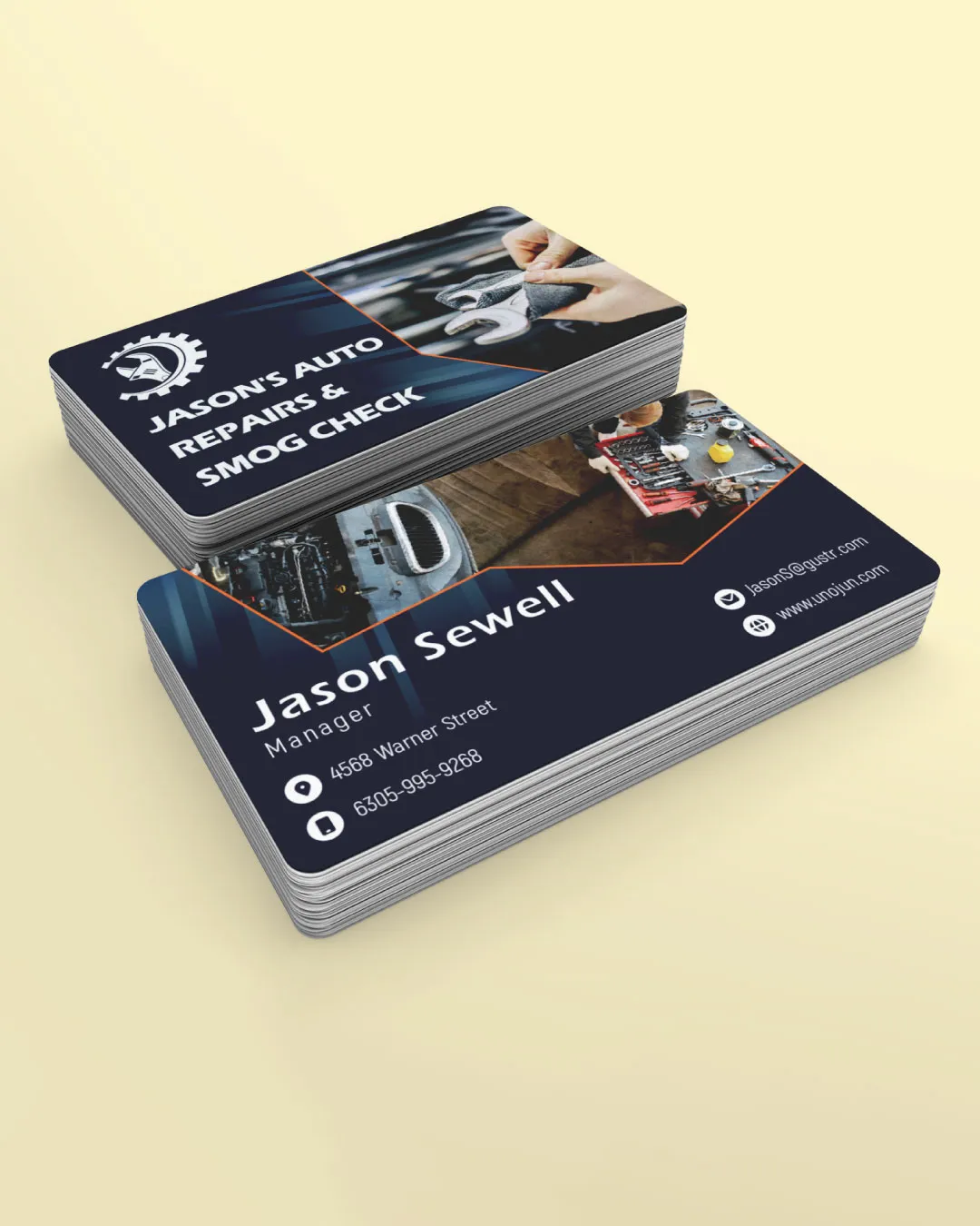 AP Printing - Modern Blue Standard Business Cards - Custom Printing Services