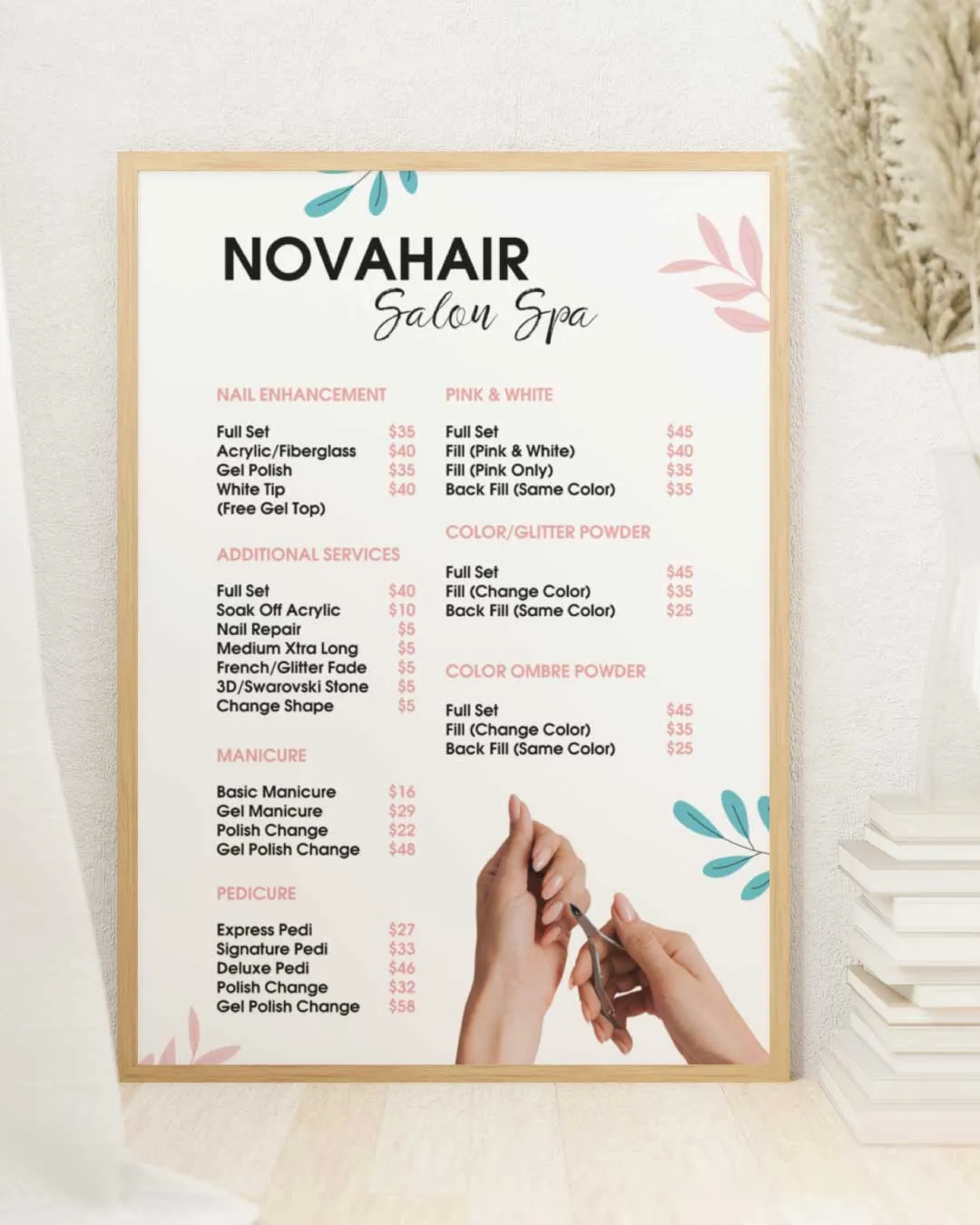AP Printing - Nails and Leaves Price List - Custom Printing Services